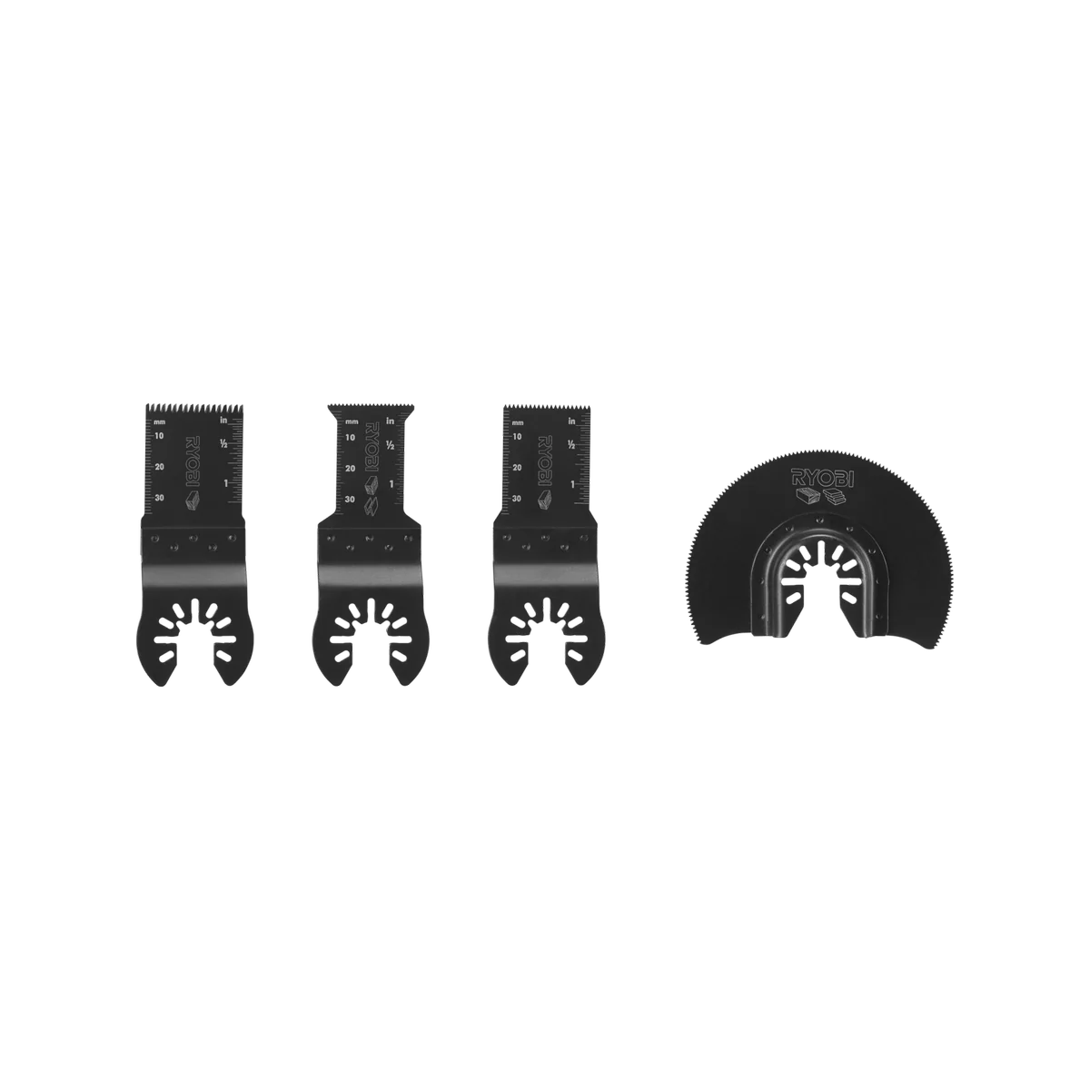 Ryobi 4 Piece Multi Tool Blade Set - 32mm to 88mm - Cutting Timber, Metal, Plasterboard, Plastic - Image 2