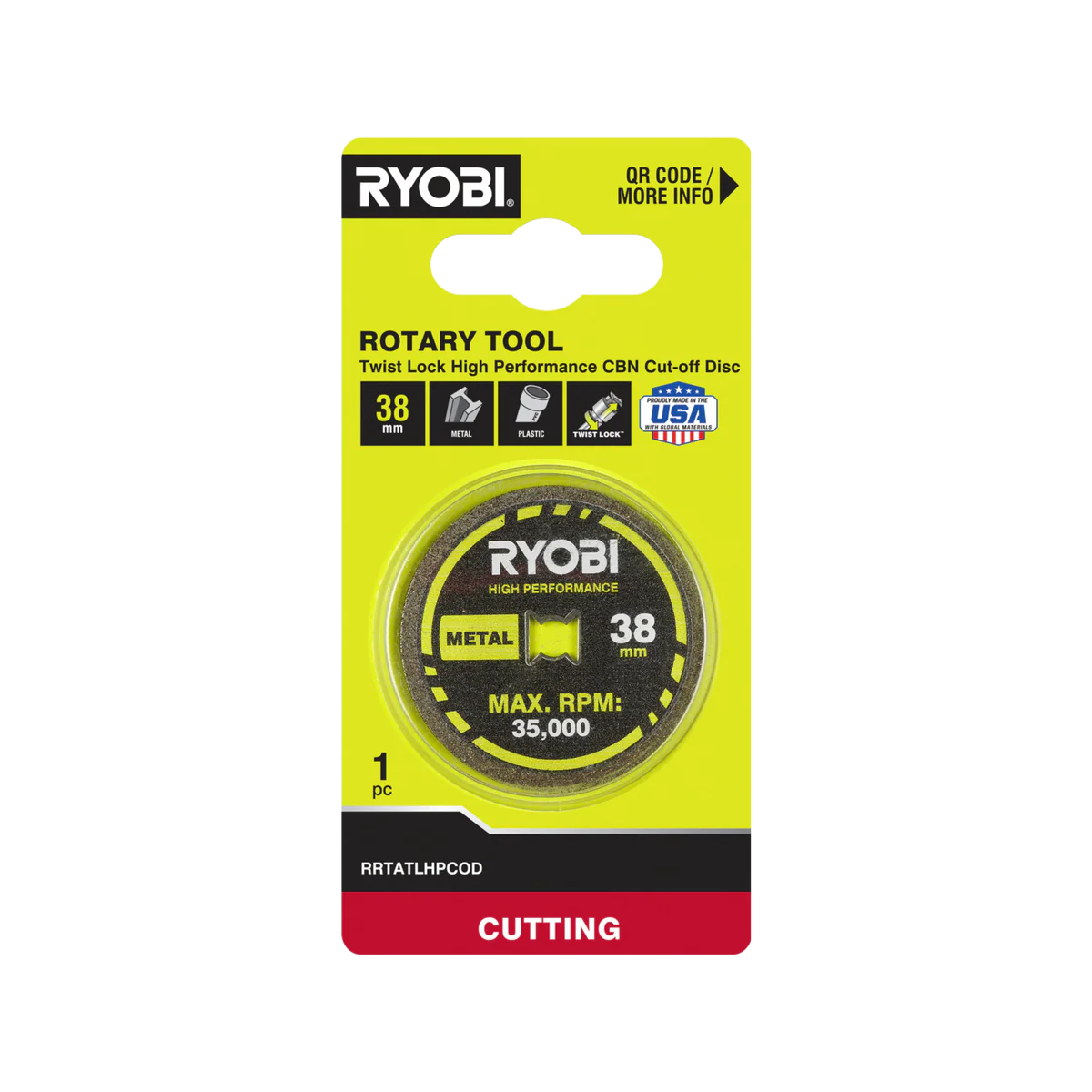 Ryobi CBN Cut-Off Disc - 38mm - High Performance - Durable - 35,000 RPM
