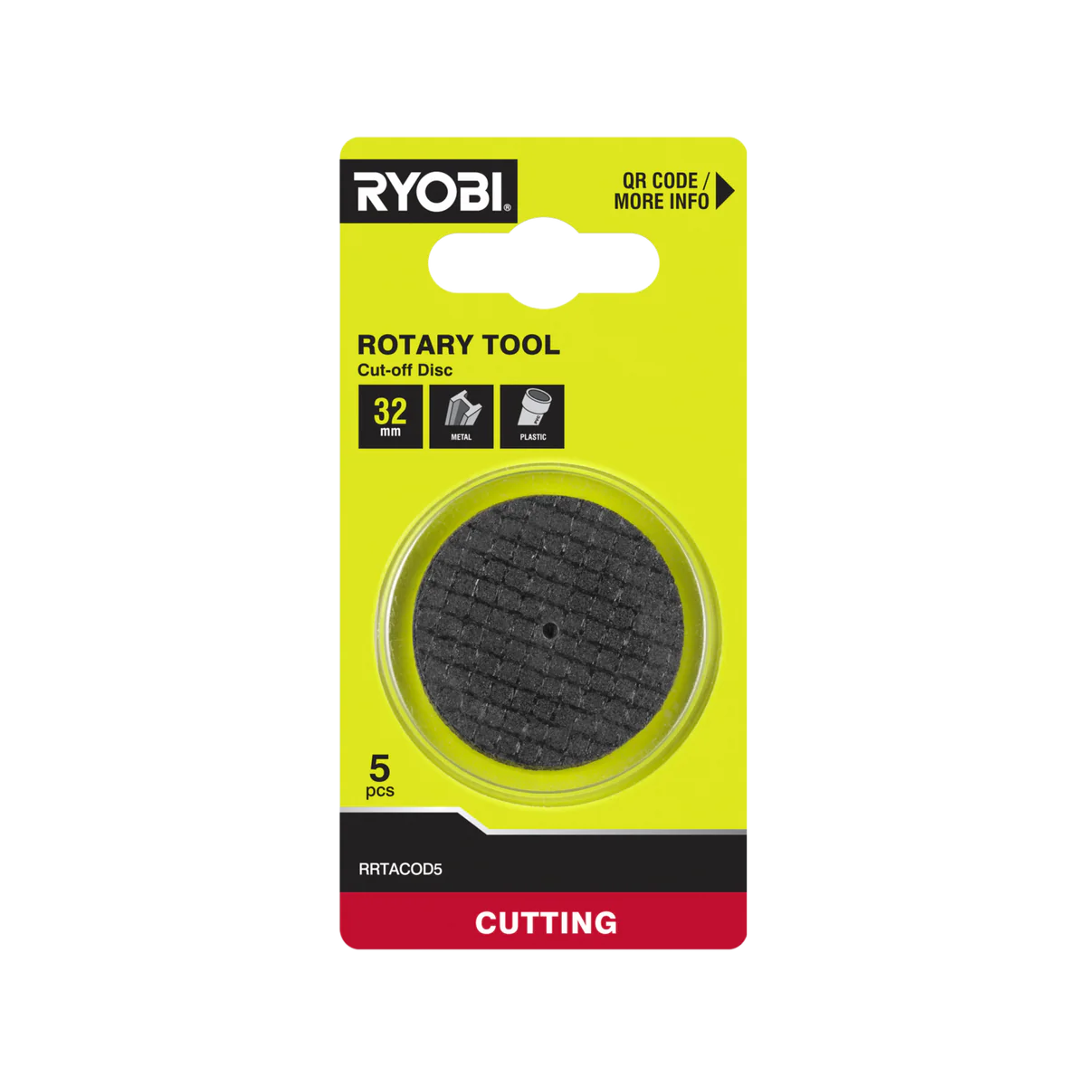 Ryobi Cutting Disc 5 Pack - 32mm - Precision Cutting for Metal & Plastic