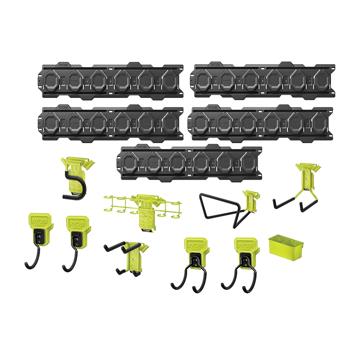 Ryobi Link 15 Piece Wall Storage Kit - 216mm x 340mm x 860mm - Heavy-Duty