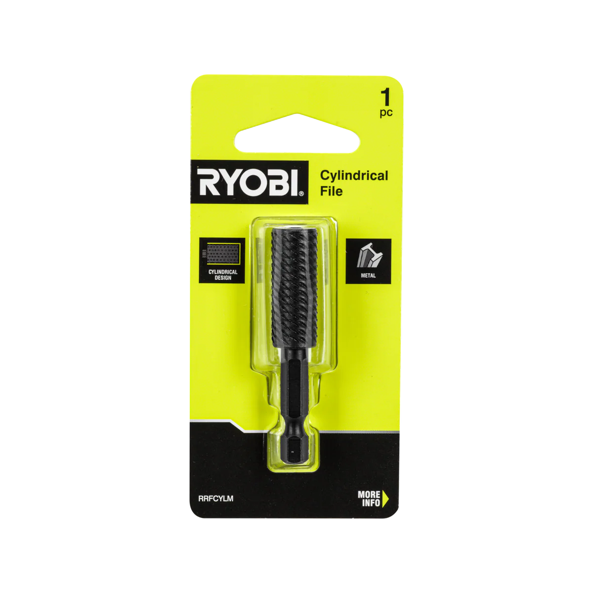 Ryobi Metal Cylindrical Rotary File - 55mm x 18mm x 115mm - Deburring, Grinding