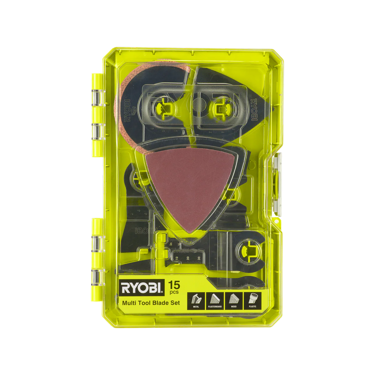 Ryobi Multi Tool Accessory Set - 15 Pieces - 80mm Sanding Sheets & Blades