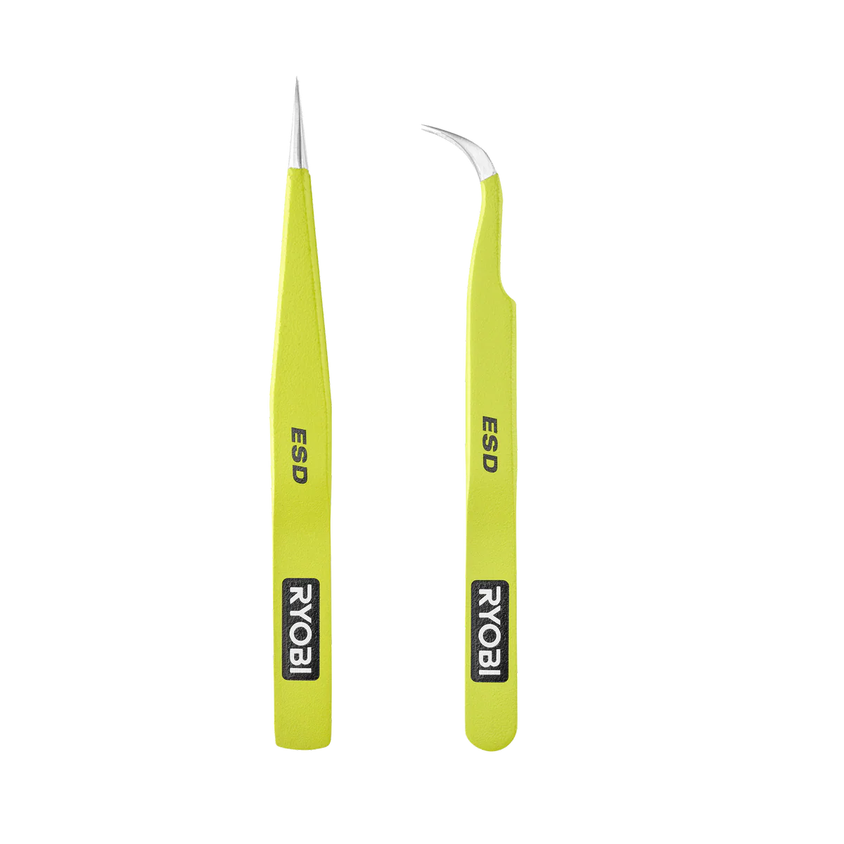 Ryobi Precision Anti Static Tweezers 2 Pack - 90mm x 6mm - ESD Coating
