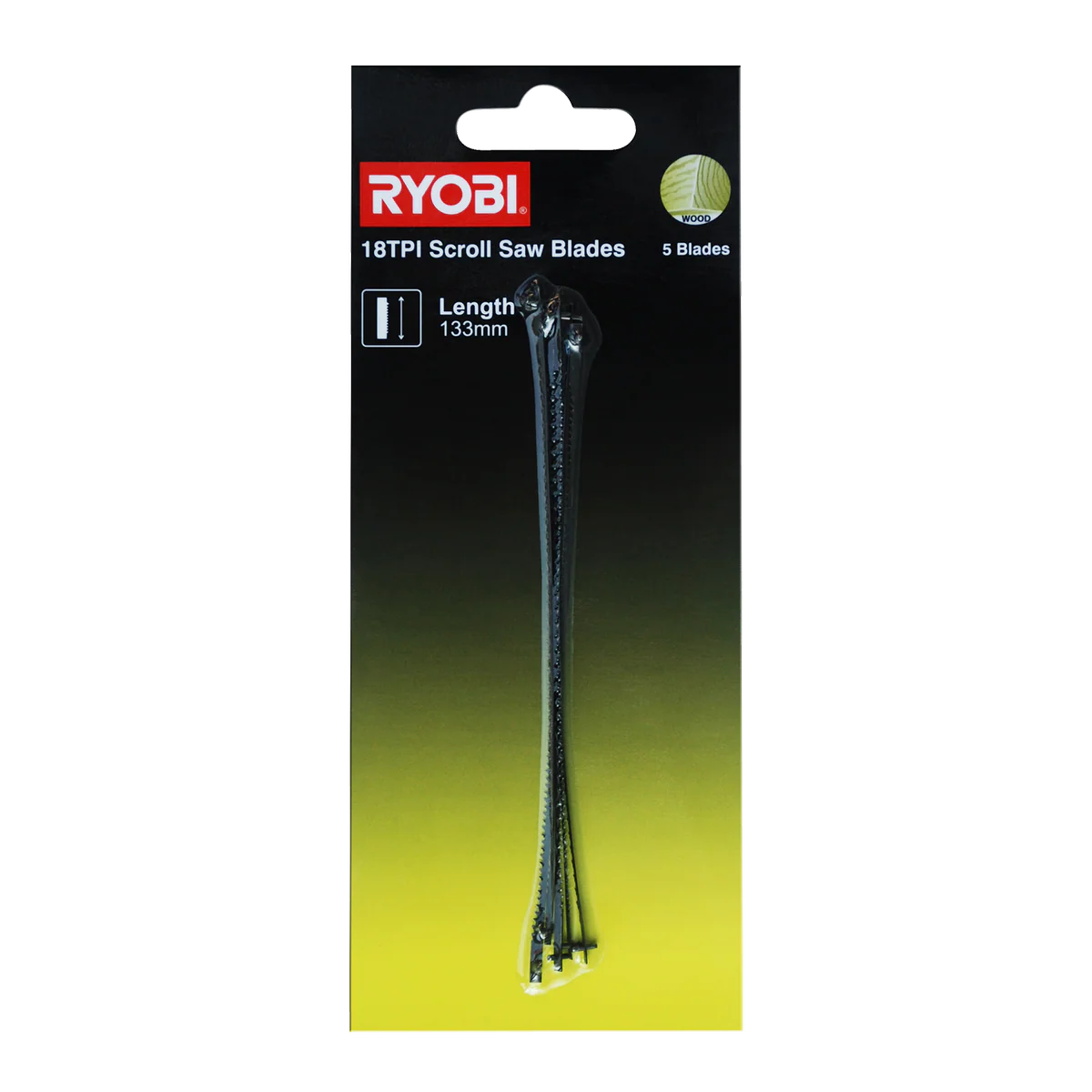 Ryobi Scroll Saw Blade 5 Pack - 18 TPI - 2mm x 130mm - Steel