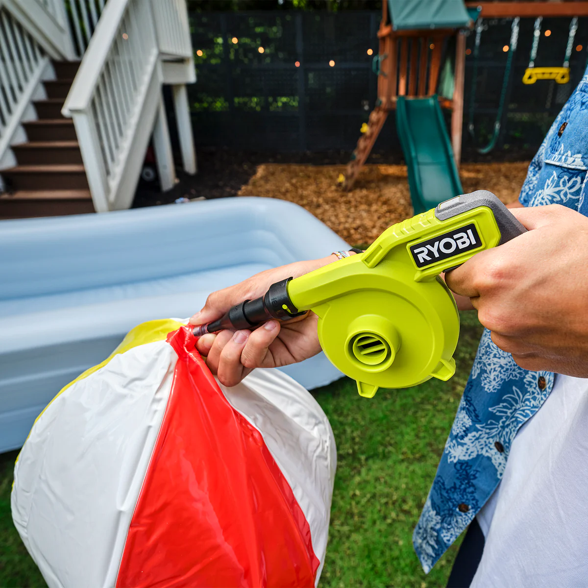 Ryobi USB Lithium High Volume Inflator 2Ah Kit - 453L/min Airflow - Compact - Image 3