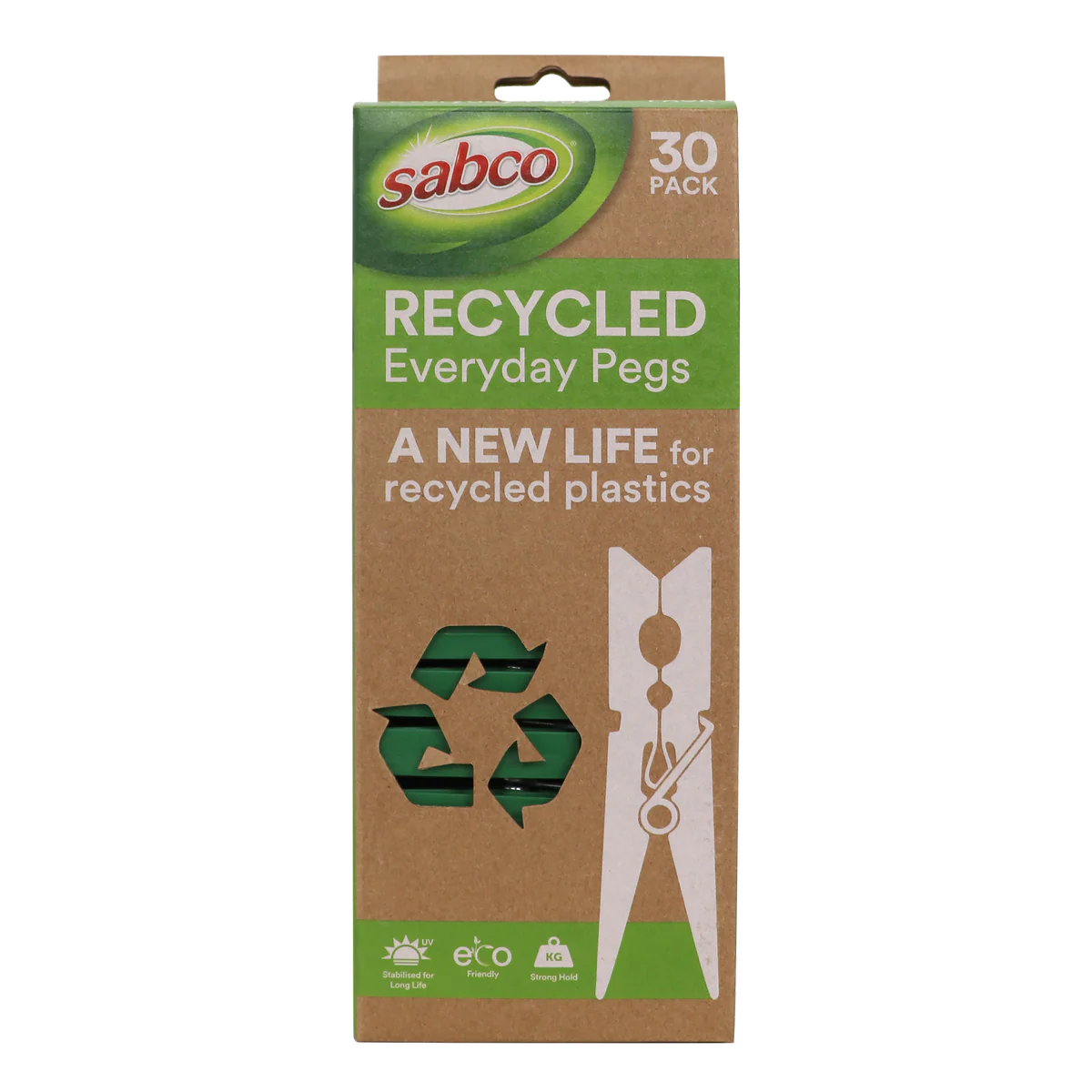 Sabco Everyday Pegs - 30 Pack - Durable UV Stabilized - 90mm x 235mm