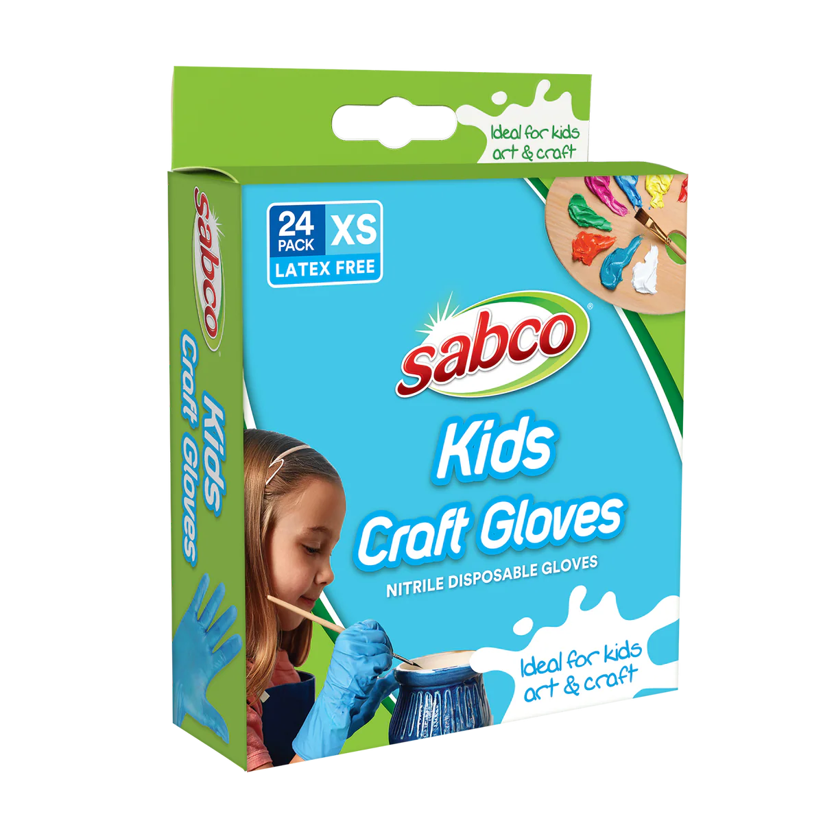 Sabco Kids Craft Gloves 24pk XS - Nitrile - Extra Small - 115mm x 125mm - Image 2