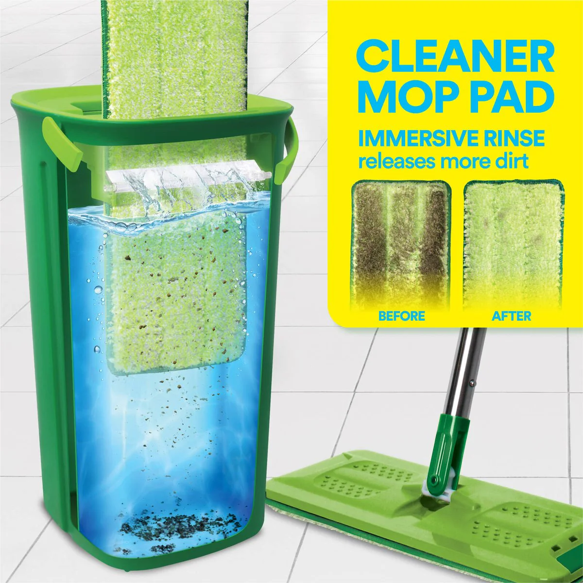 Sabco Rinse N Wring Gen 2 Microfibre Mop Set - 2 Pads - 236mm x 398mm - Hands-Free Cleaning - Image 4