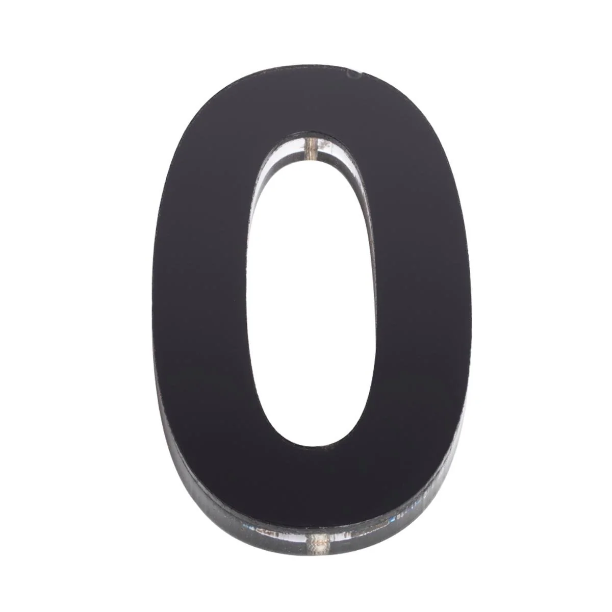 Sandleford 120mm Black Acrylic House Number 0 - Modern Durable Design