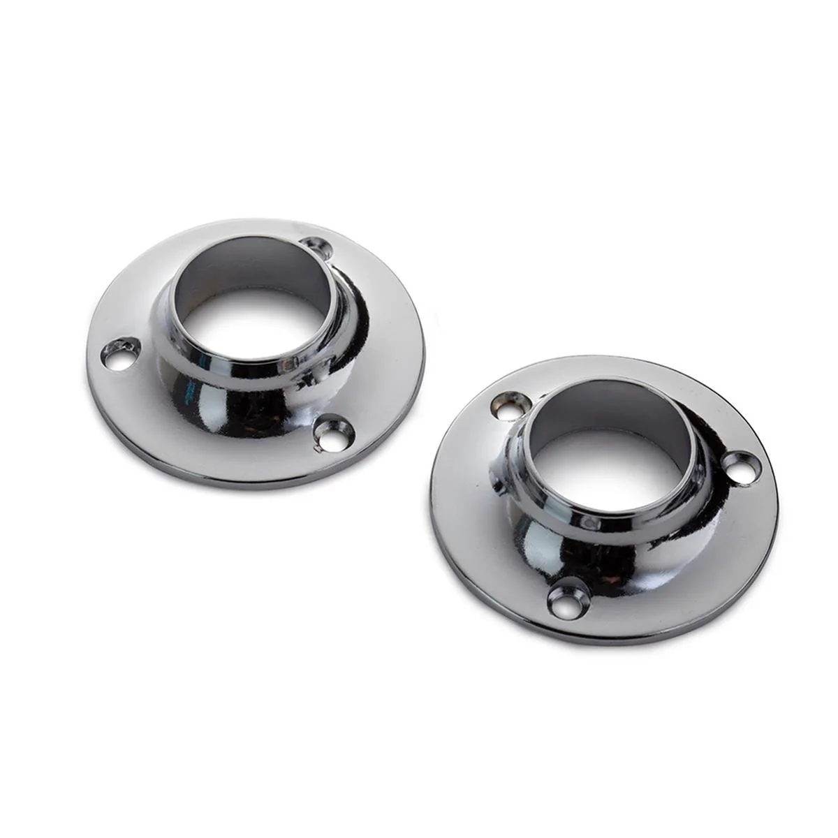 Sandleford 25mm Chrome Round Flange 2 Pack - Zinc Alloy - Chrome Plated