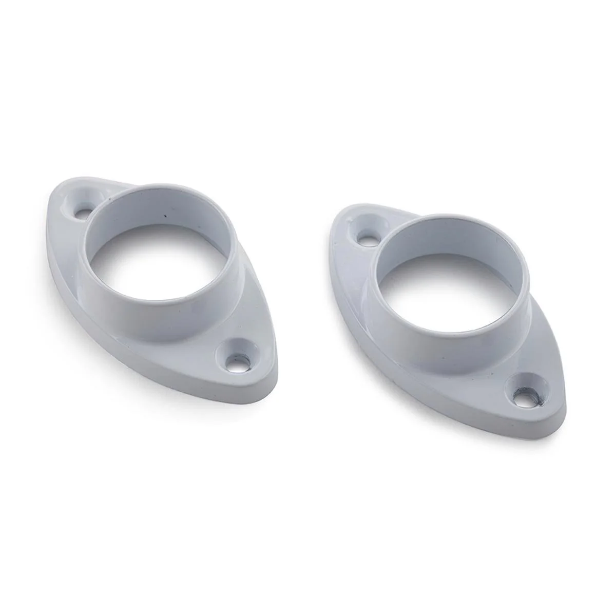 Sandleford 25mm Oval Flange 2 Pack - White - Zinc Alloy