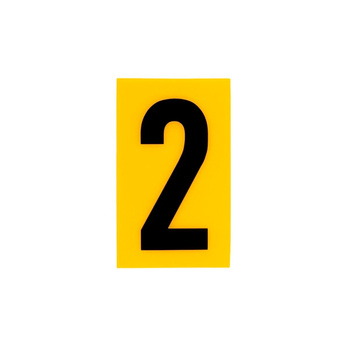 Sandleford 60mm Yellow Self Adhesive House Number 2 - Durable Polycarbonate