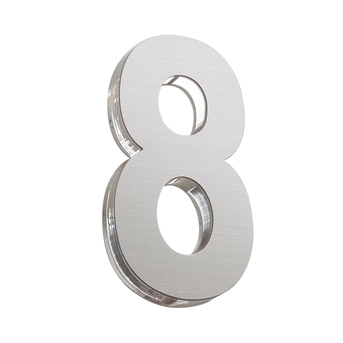 Sandleford Azure House Number 8 - 120mm - Silver - Stainless Steel