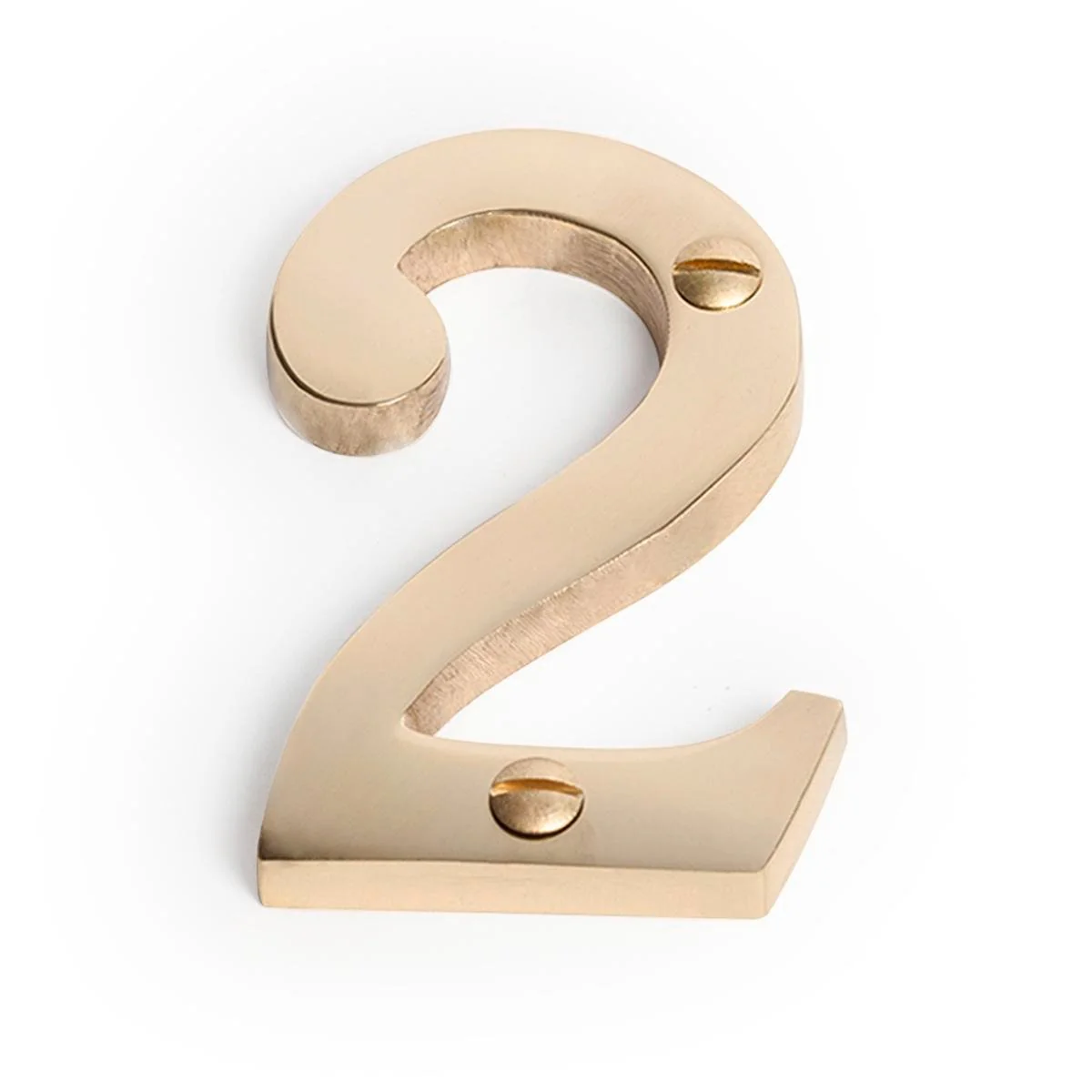 Sandleford Brass House Number 2 - 75mm - Solid Brass - Weather Resistant