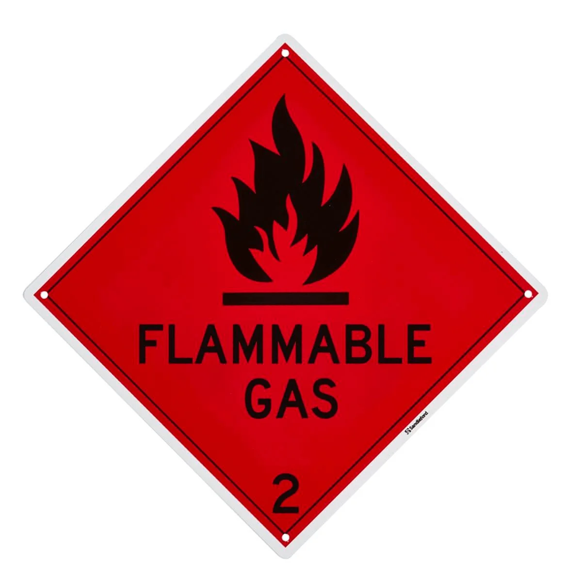 Sandleford Flammable Gas Plastic Sign 270 x 270mm Black/Red