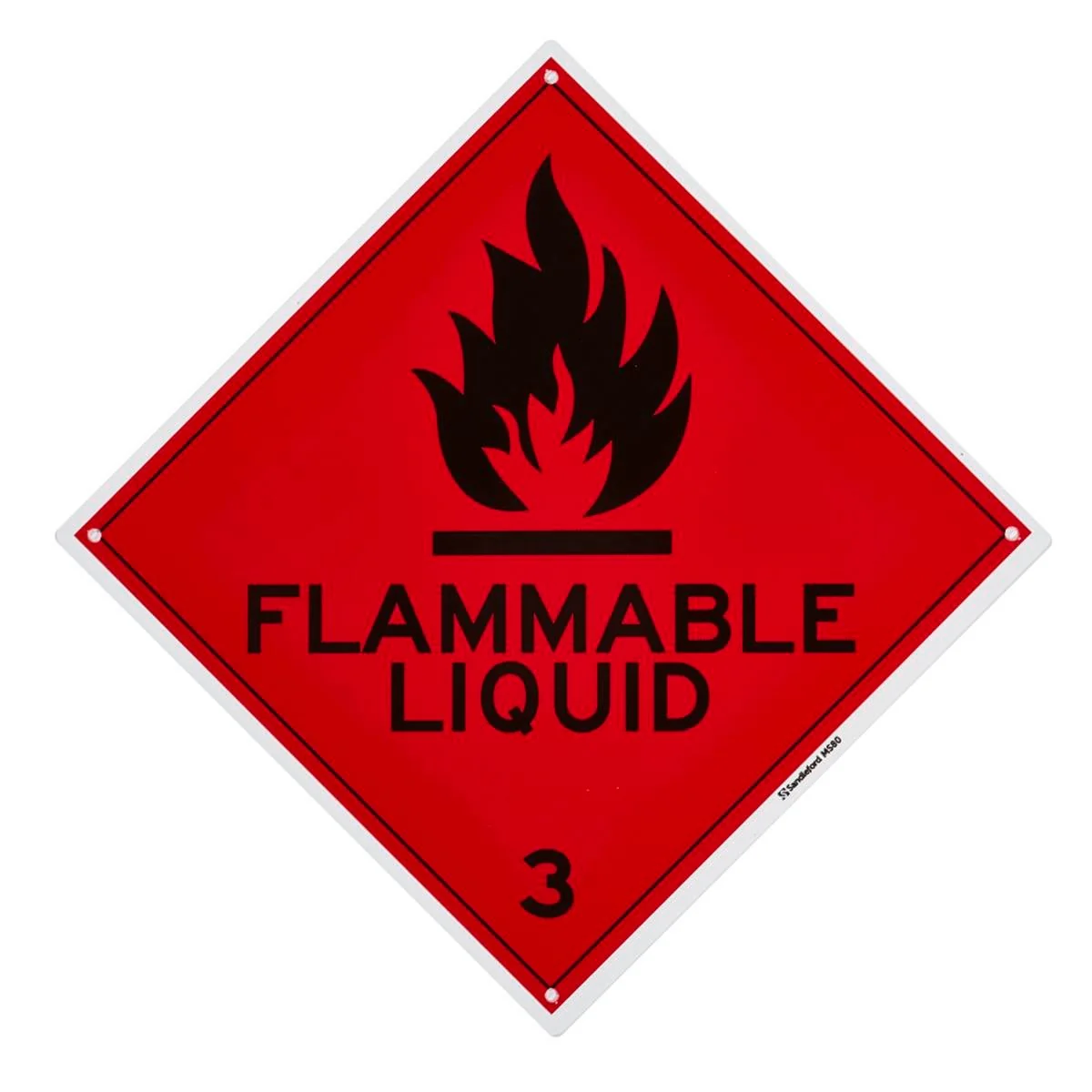 Sandleford Flammable Liquids Plastic Sign - 270mm x 270mm - Black/Red
