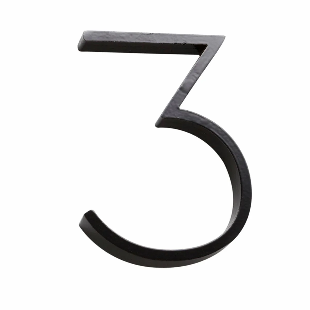 Sandleford House Number 3 - 120mm - Black - Slimline Steel Design