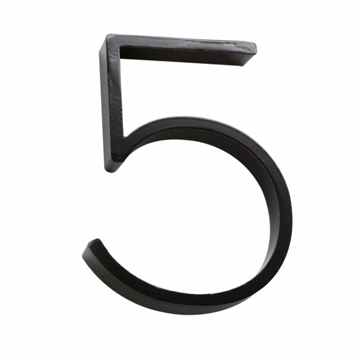 Sandleford House Number 5 - 120mm - Black - Slimline Steel
