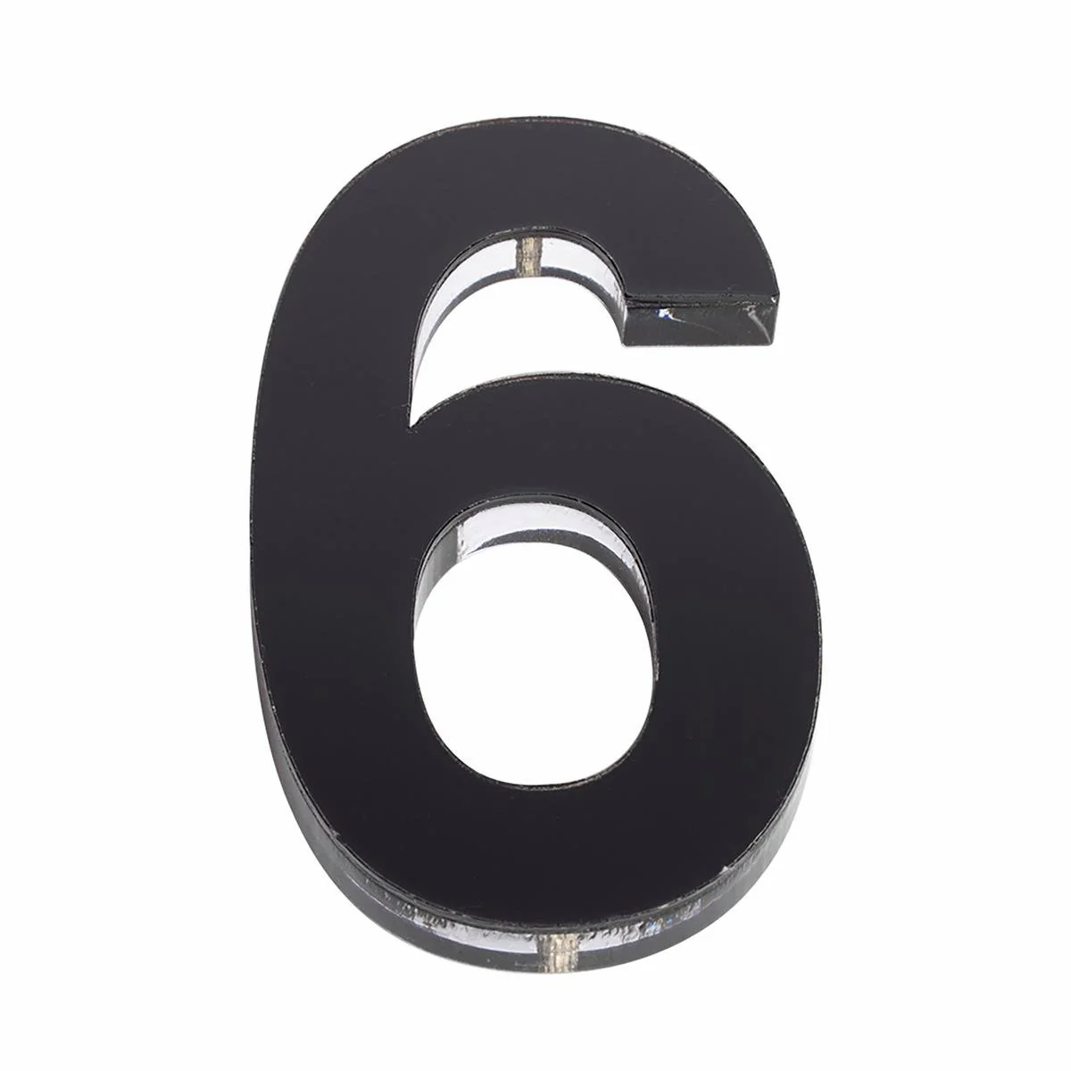 Sandleford House Number 6 - 120mm Black Acrylic - Durable Weather Resistant