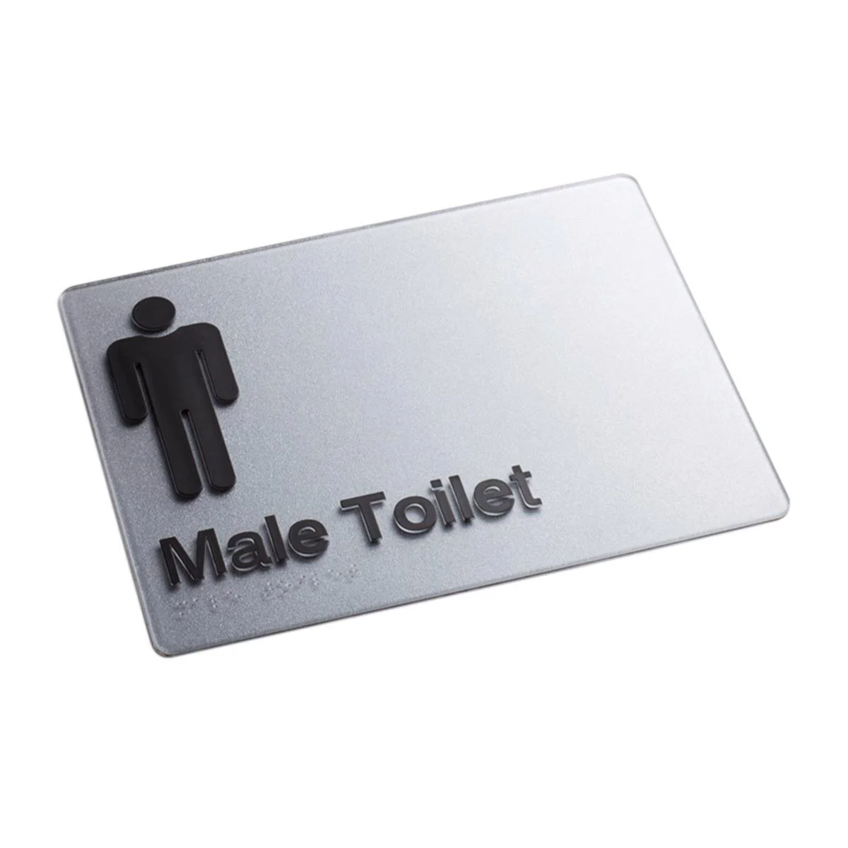 Sandleford Male Toilet Braille Sign 180 x 235mm Acrylic Self Adhesive