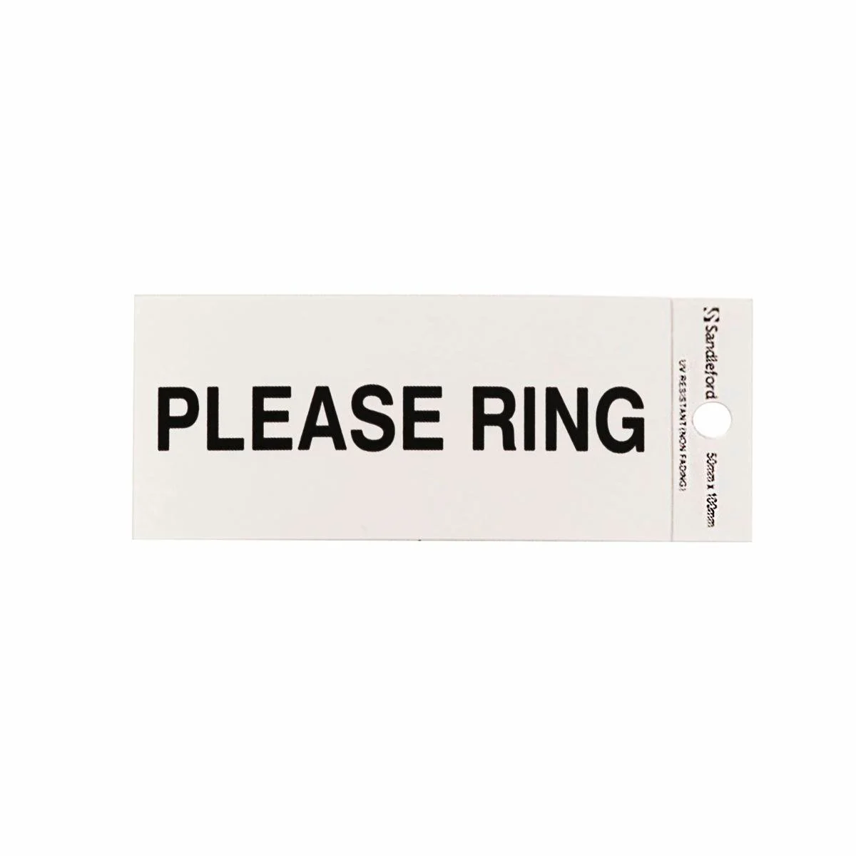 Sandleford Please Ring Sign - 100 x 50mm - Silver - Self Adhesive