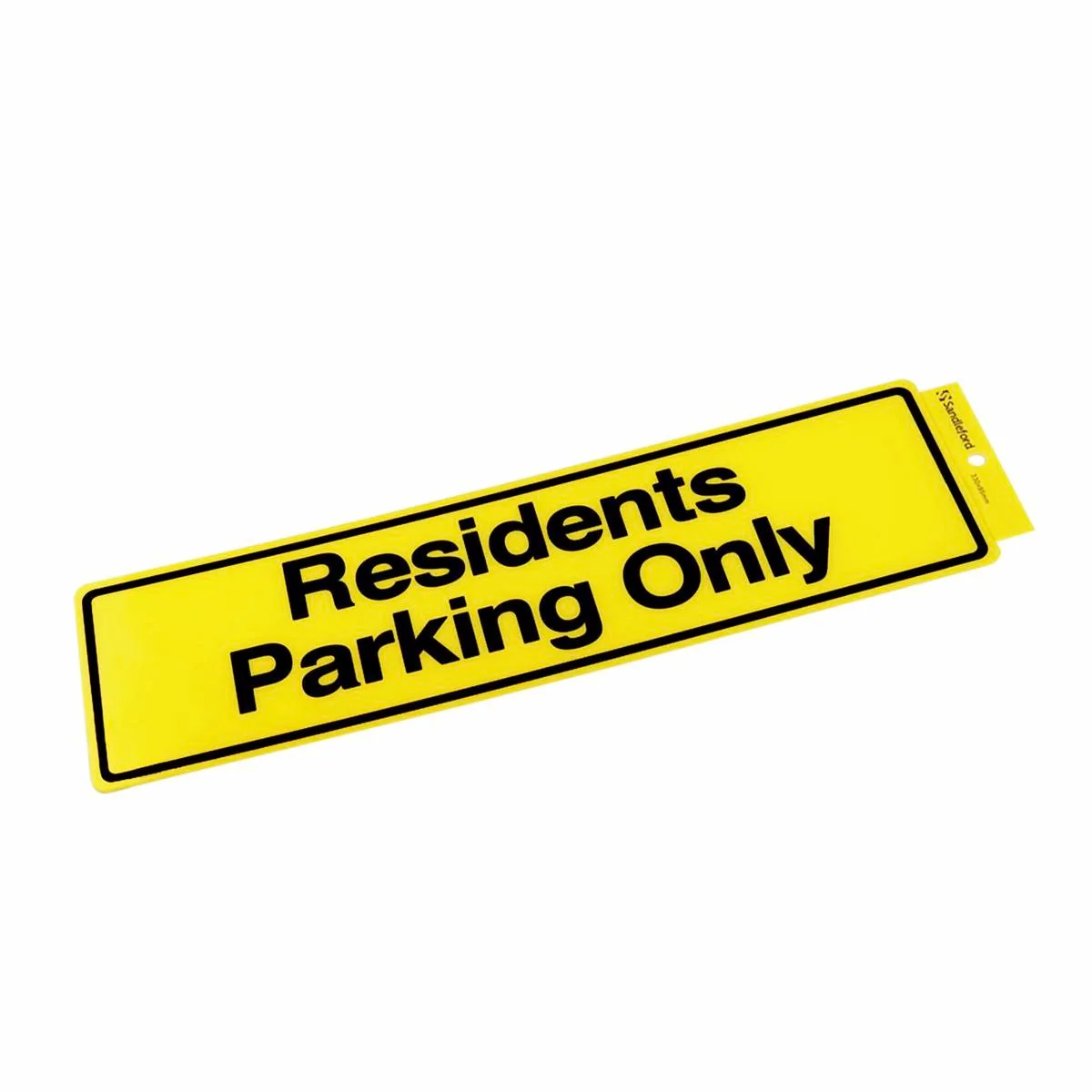 Sandleford Residents Parking Only Sign - 330 x 95mm - Yellow Self Adhesive