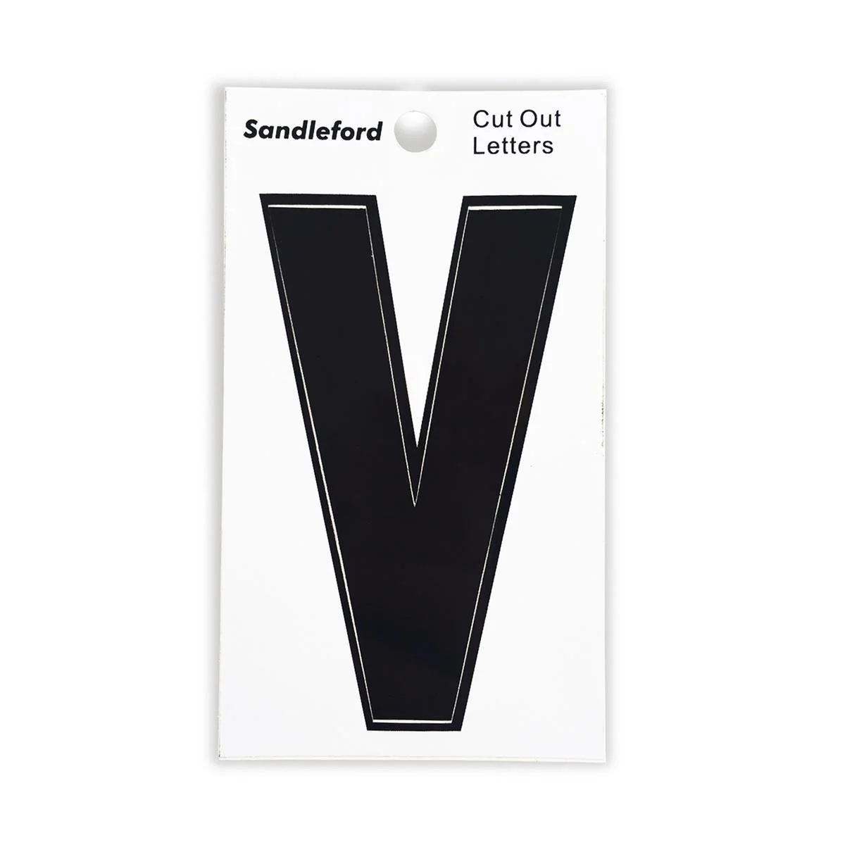 Sandleford Self Adhesive House Letter V - 85mm - Black - Polycarbonate