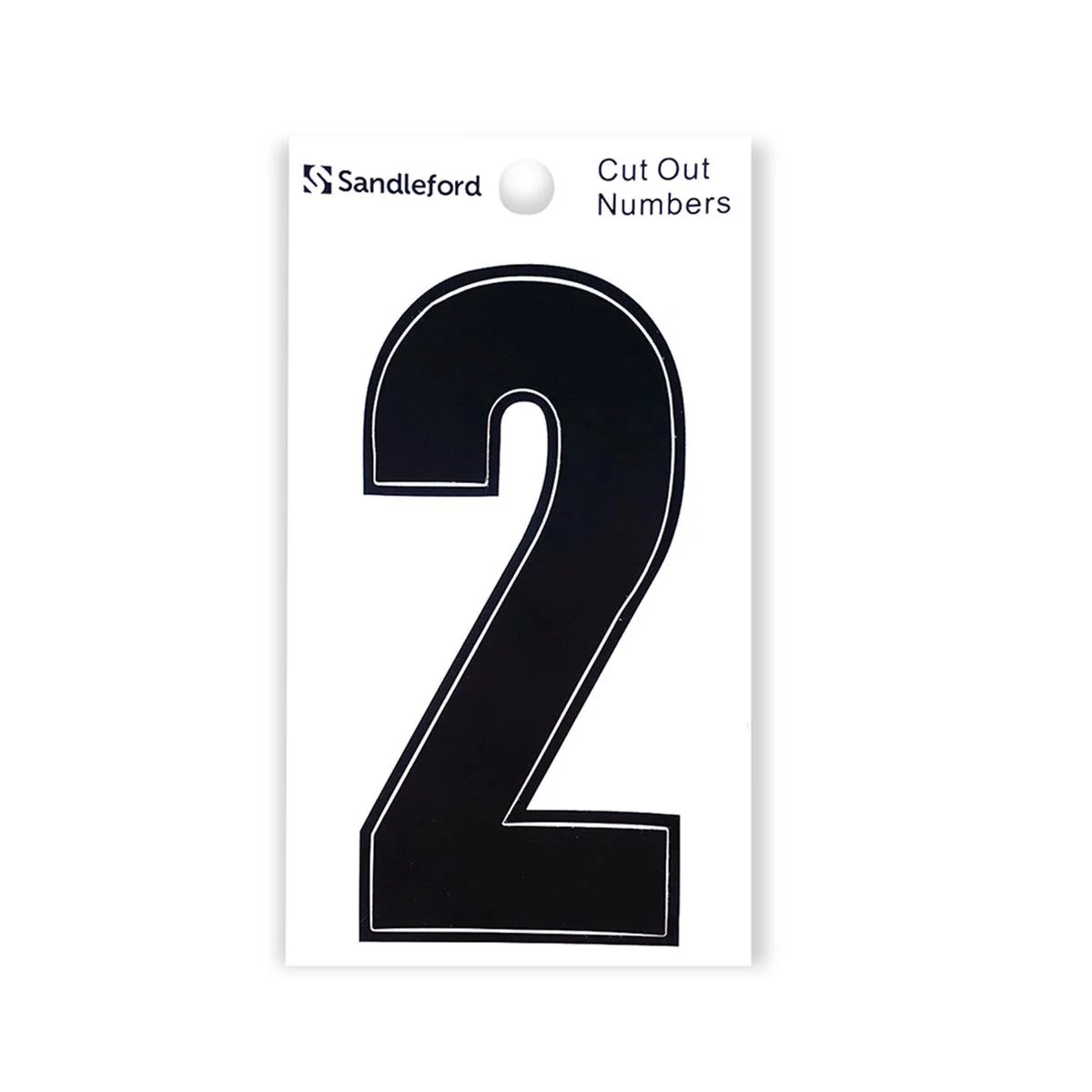 Sandleford Self Adhesive House Number 2 - 85mm - Black