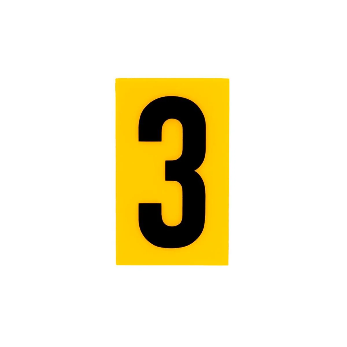 Sandleford Self Adhesive House Number 3 - 60mm Yellow Polycarbonate