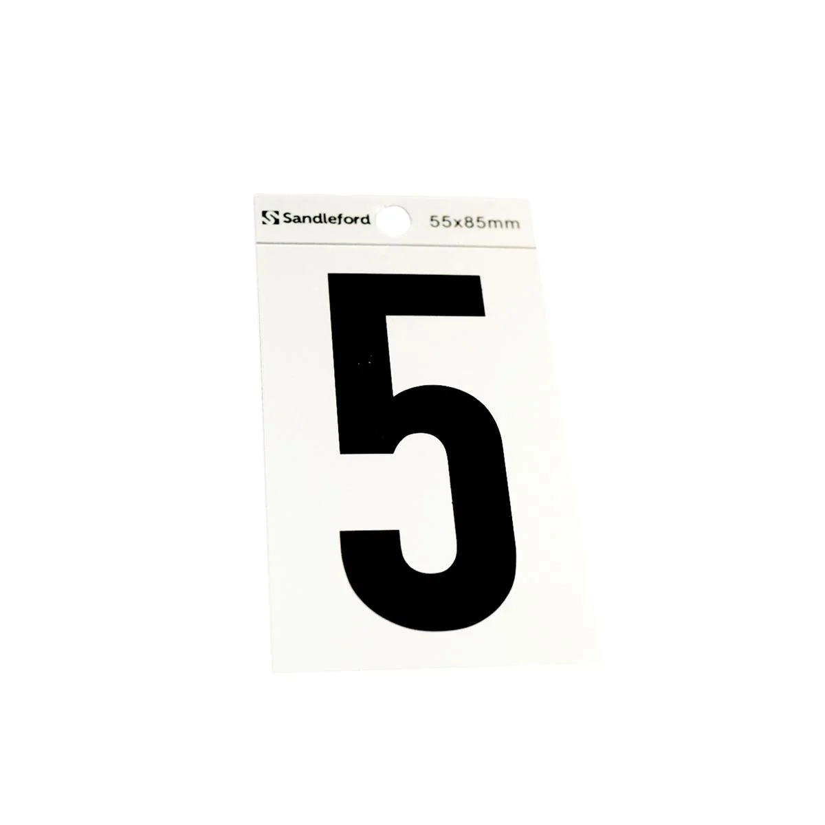 Sandleford Self Adhesive House Number 5 - 85mm - Silver Black