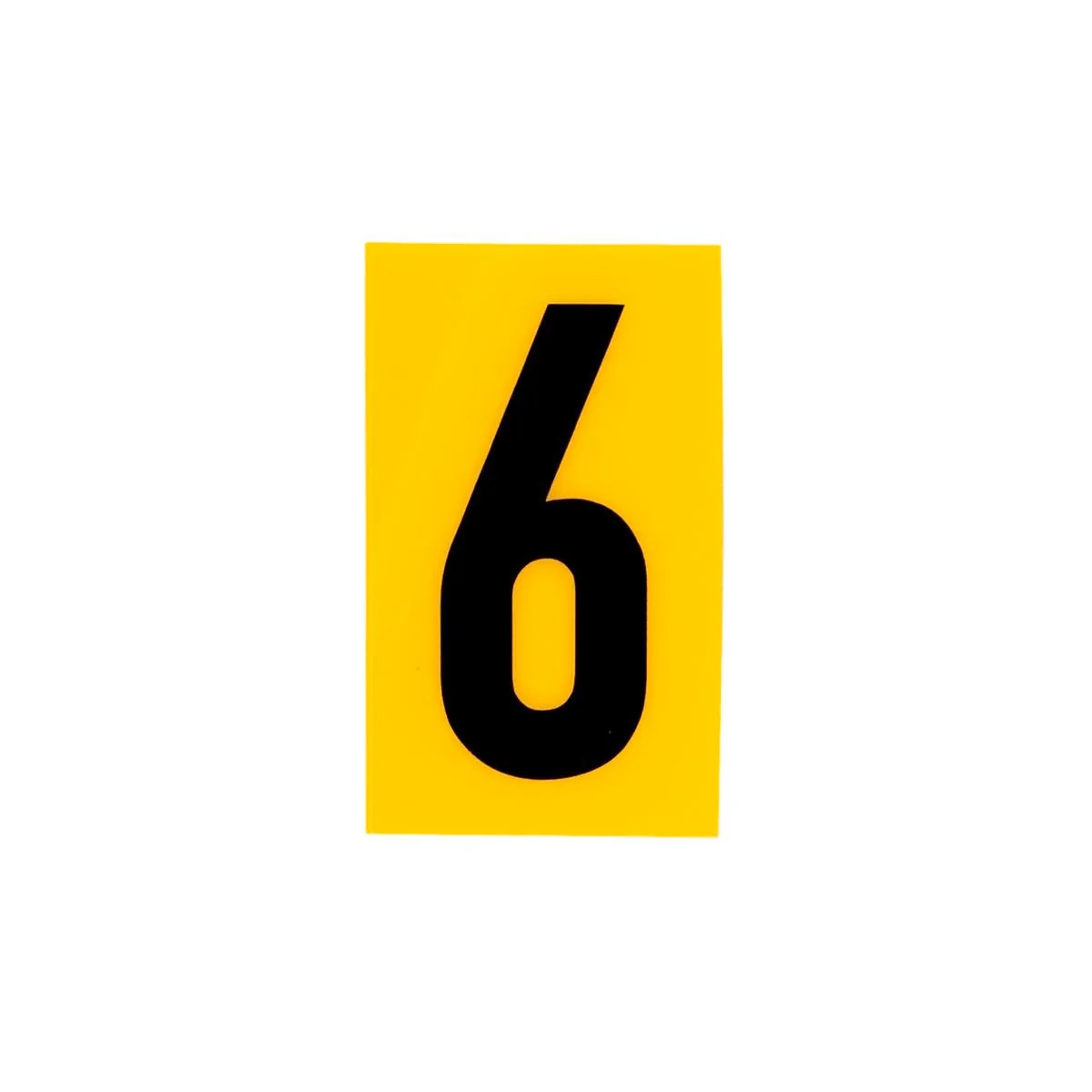 Sandleford Self Adhesive House Number 6 - 60mm Yellow Polycarbonate