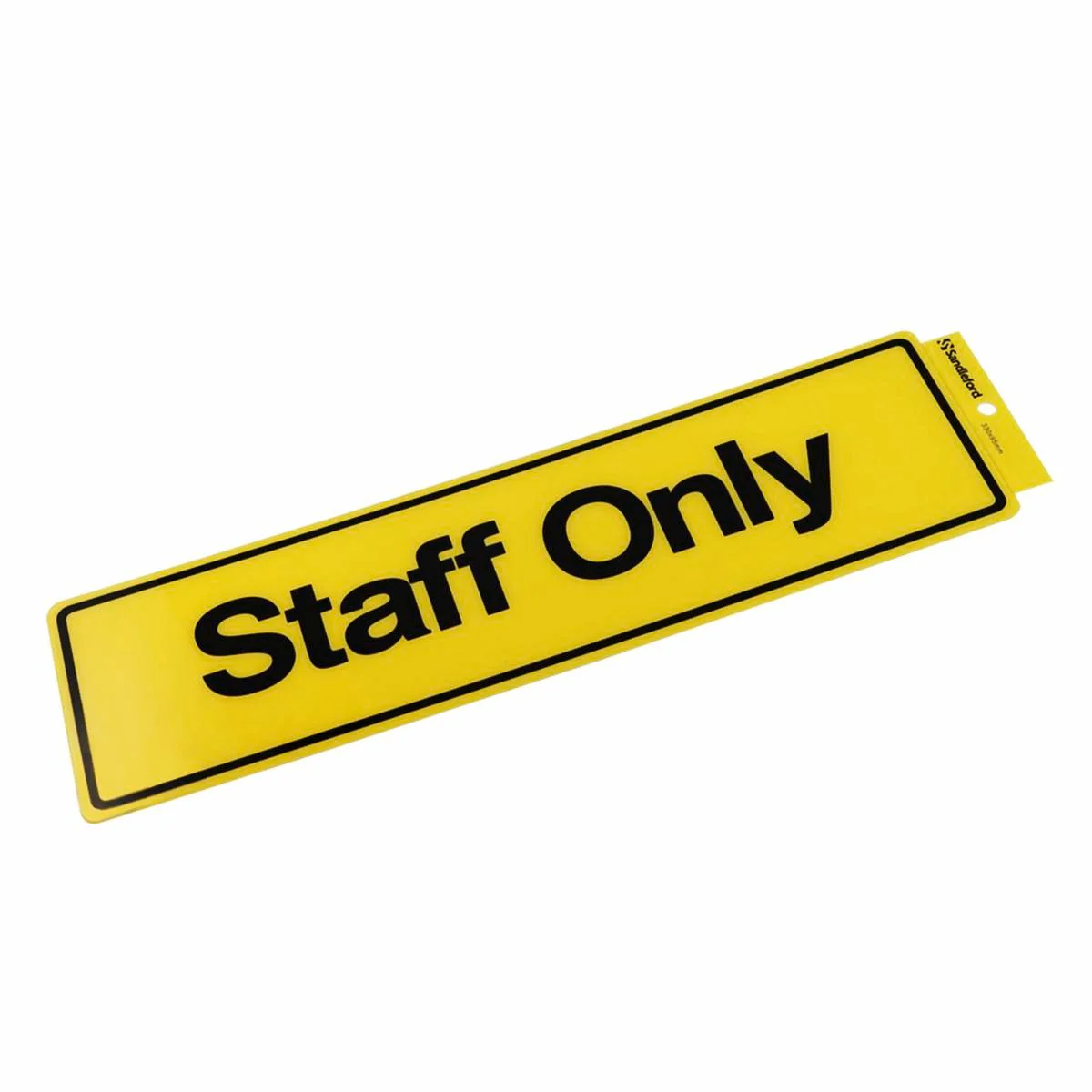 Sandleford Staff Only Self Adhesive Sign - Yellow/Black - 330mm x 95mm