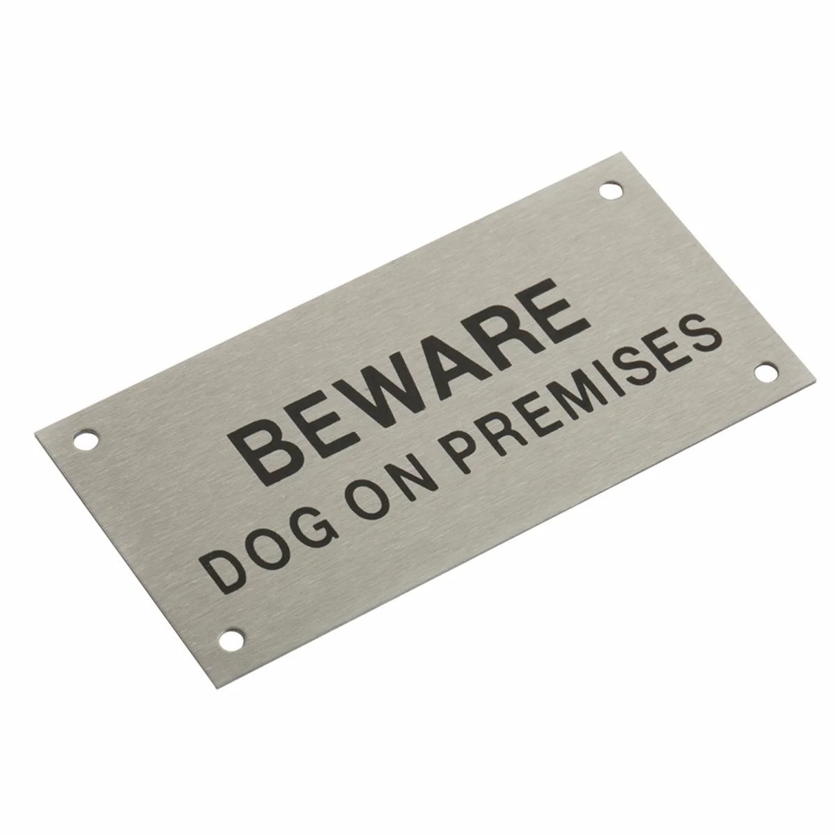 Sandleford Stainless Steel Beware Dog on Premises Sign - 95 x 47mm