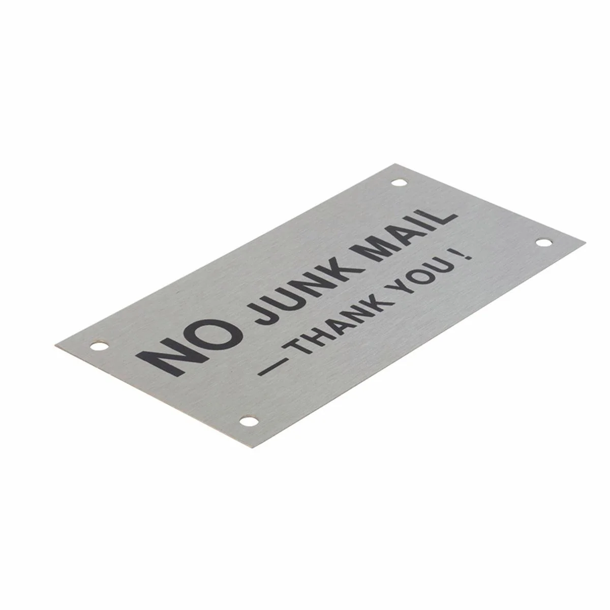 Sandleford Stainless Steel No Junk Mail Sign - 95 x 47mm - Rust Resistant