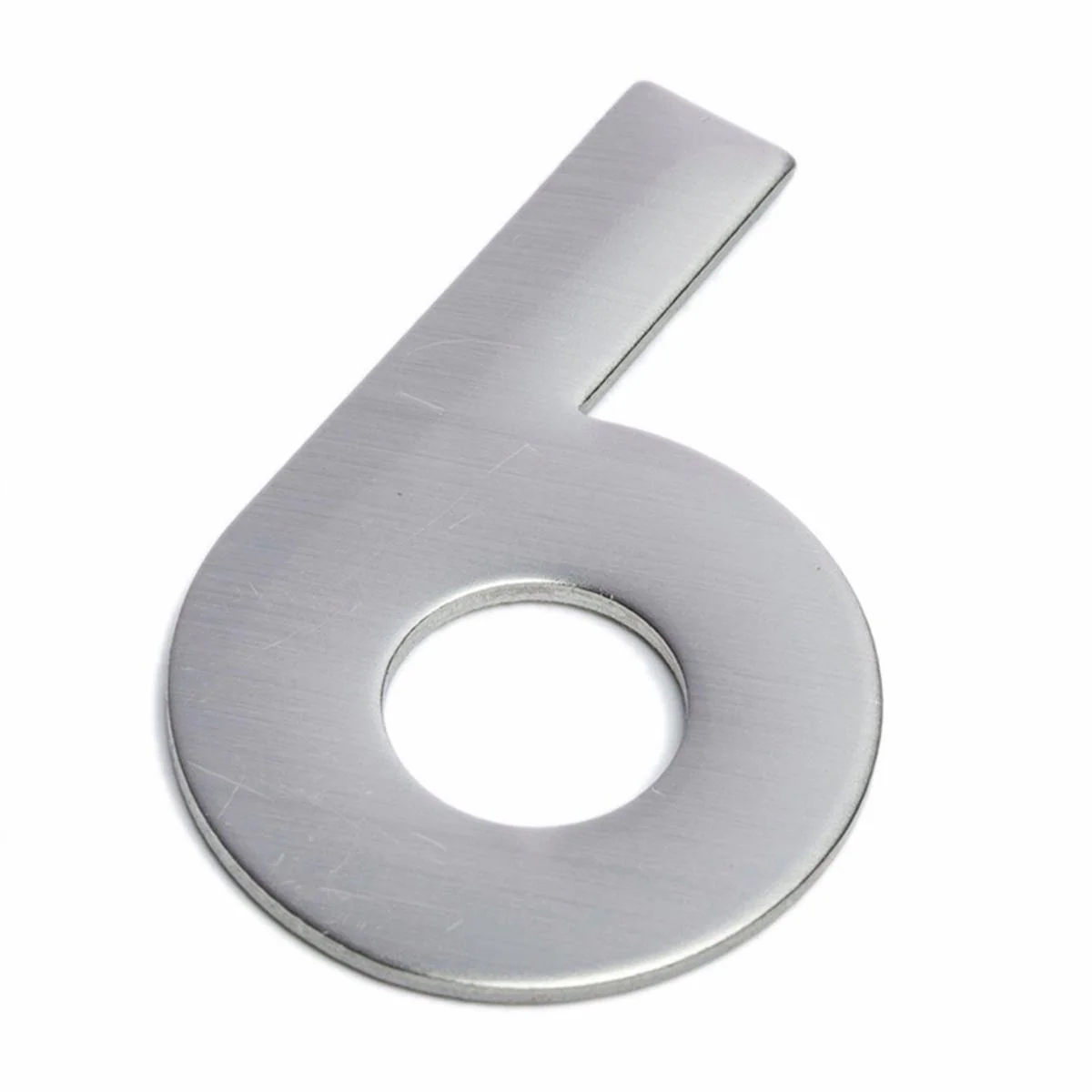 Sandleford Stainless Steel Self Adhesive House Number 6 - 75mm - Brushed