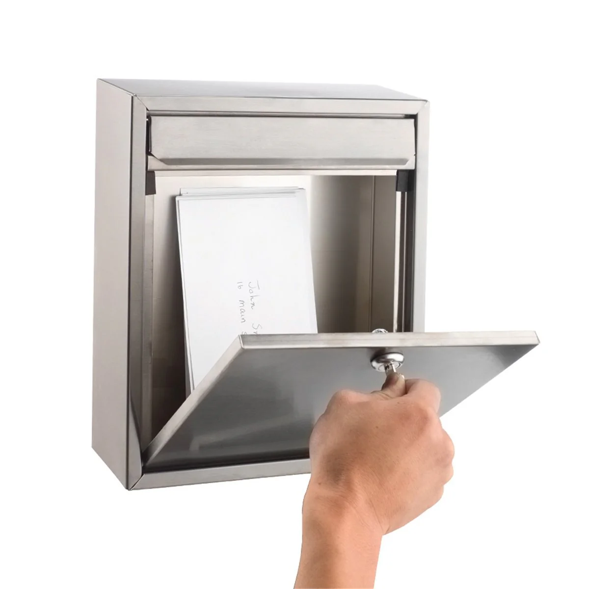 Sandleford Wall Mount Letterbox - 260mm x 310mm - Stainless Steel - Lockable - Image 2