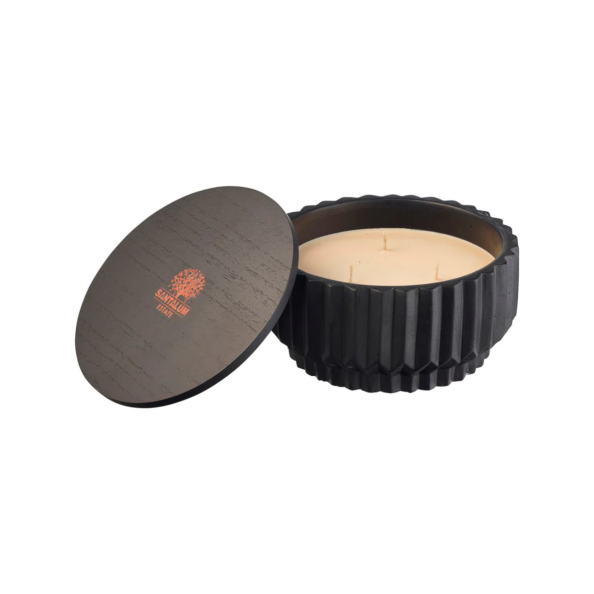 Santalum Estate Sandalwood Citronella Candle - Black Ceramic - 180mm x 90mm - Mosquito Repellent - Image 4