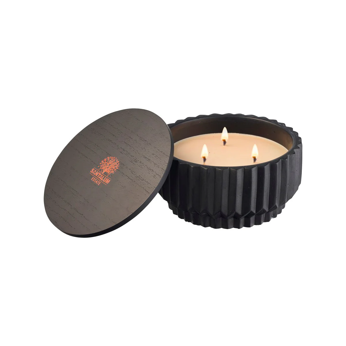 Santalum Estate Sandalwood Citronella Candle - Black Ceramic - 180mm x 90mm - Mosquito Repellent - Image 5