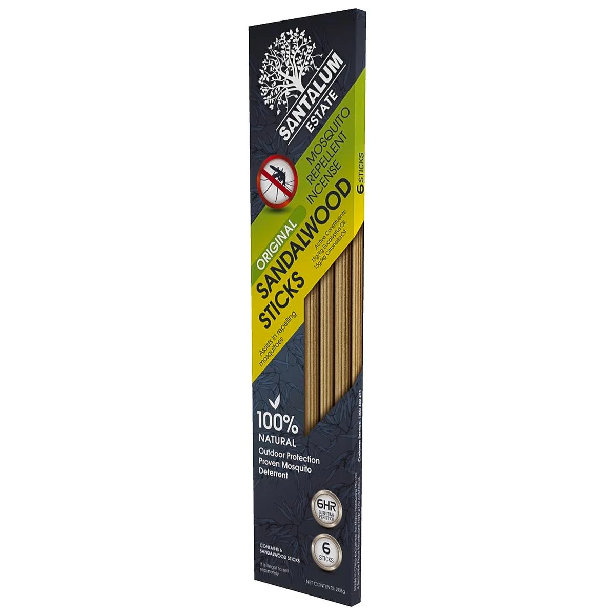 Santalum Estate Sandalwood Incense Sticks 6 Pack Natural Outdoor Protection