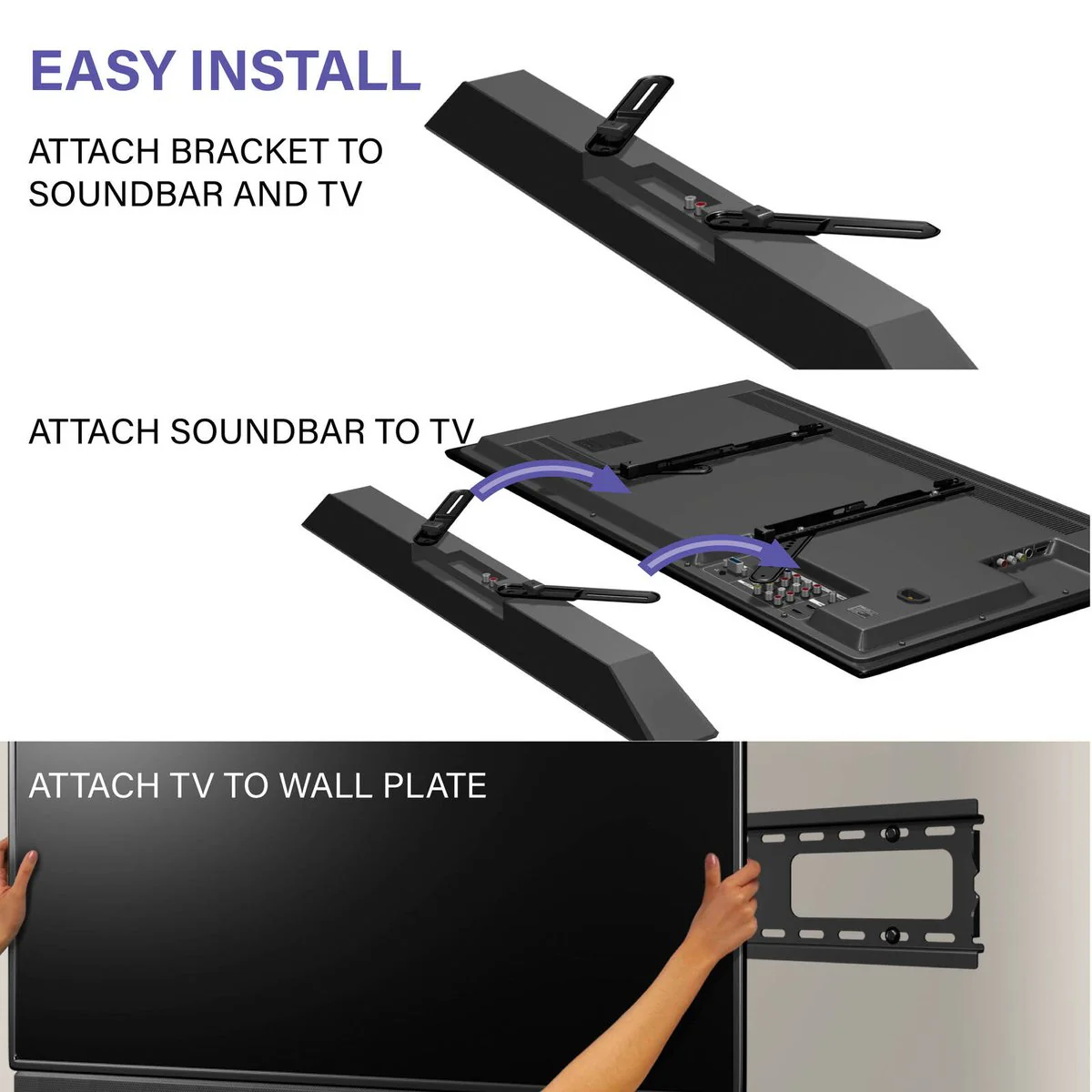 Sanus 6kg Soundbar Mount - LPA405-B2 - 1 Pair - Easy Assembly - Secure Fit - Image 2