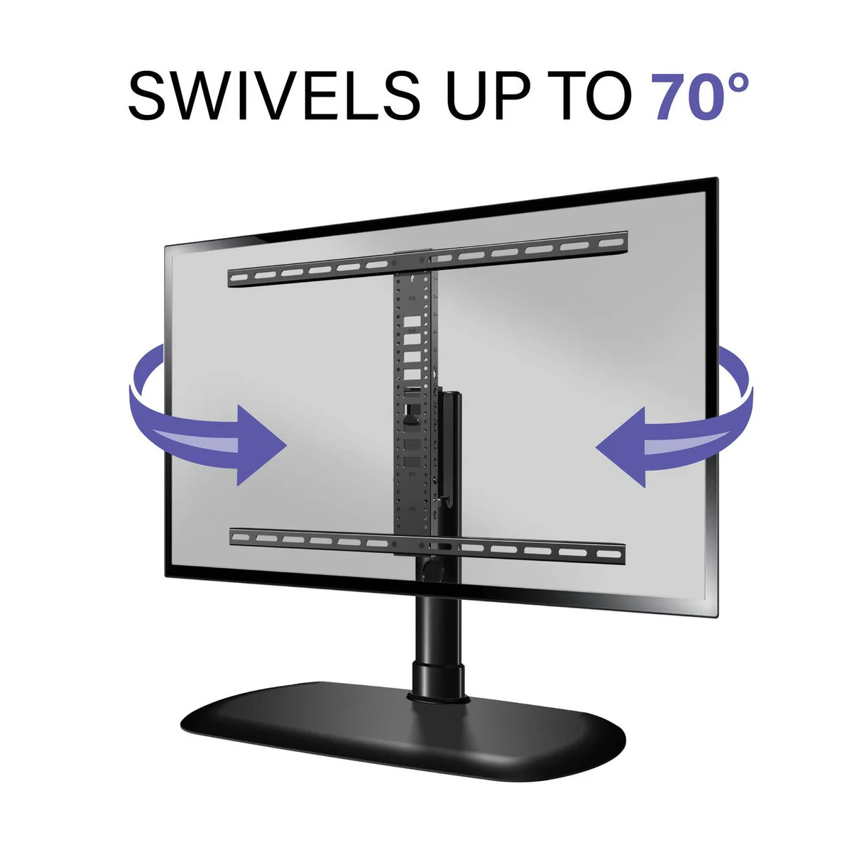 Sanus Swivel TV Base 32" - 65" - Height Adjustable - 70° Swivel - Black - Image 5