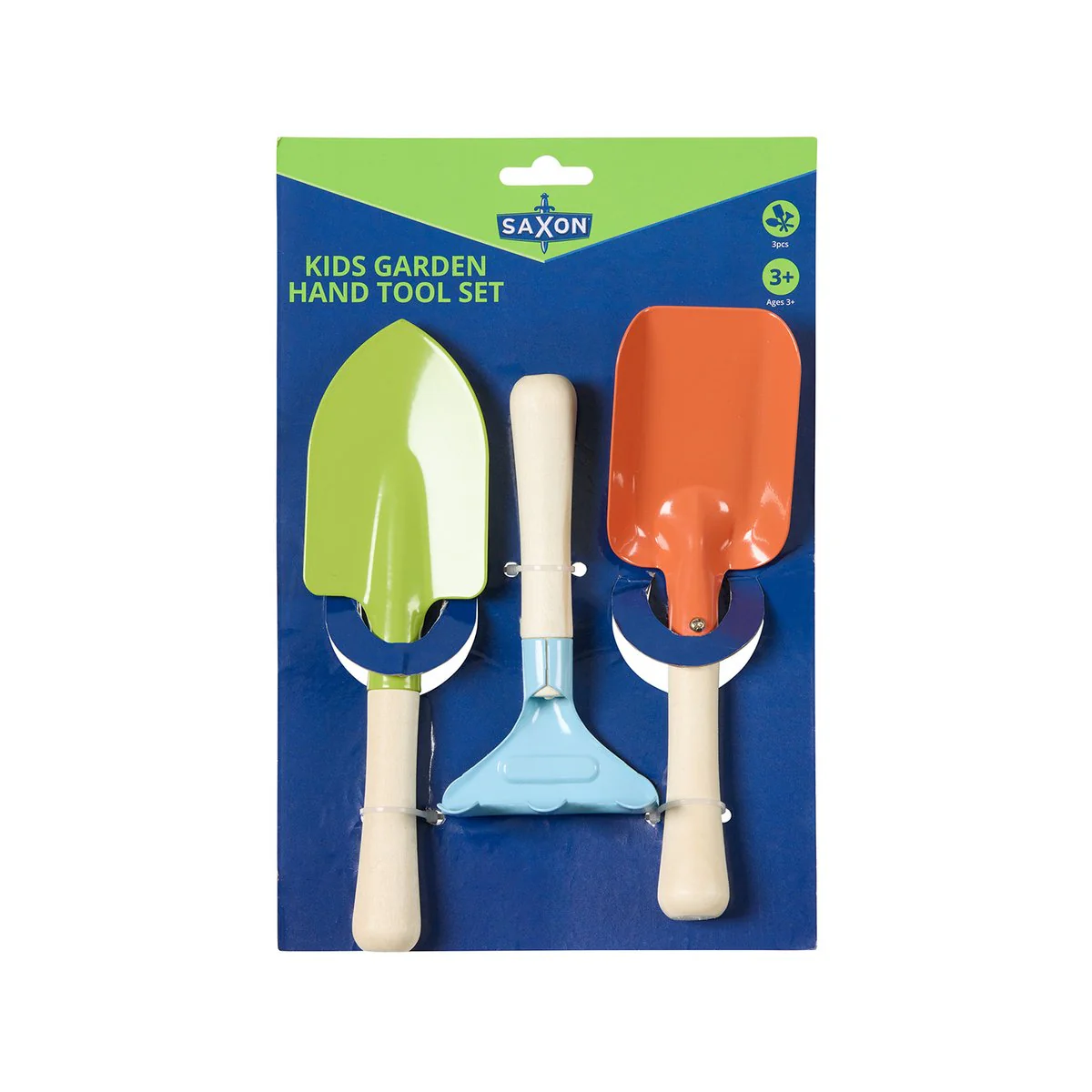 Saxon Kids Garden Tool Set - 3pc Timber - Trowel, Rake, Scoop - Safe & Durable - Image 2