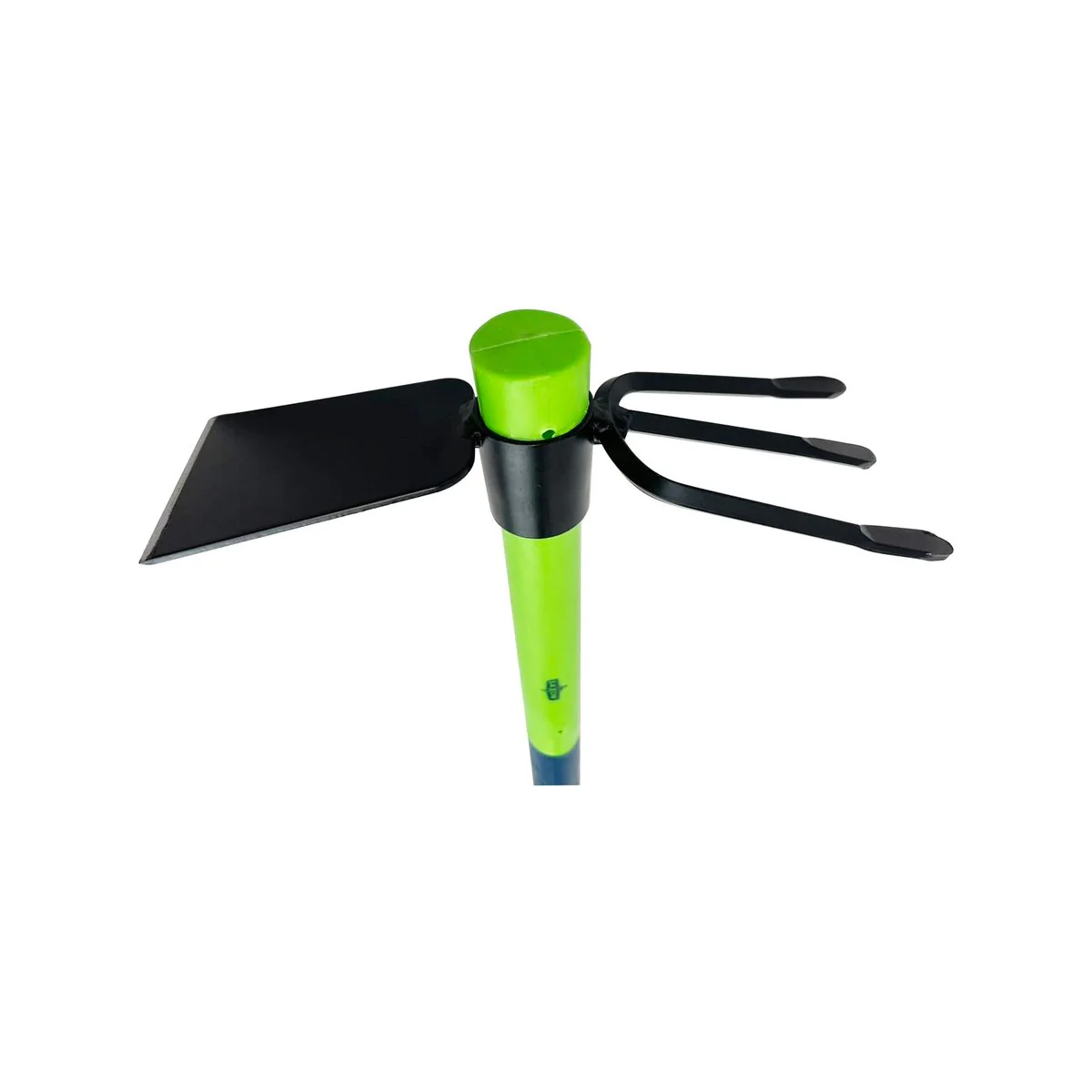 Saxon Mini Mattock Cultivator - 3 Prong - Fiberglass Handle - Green - 210mm x 370mm - Image 3
