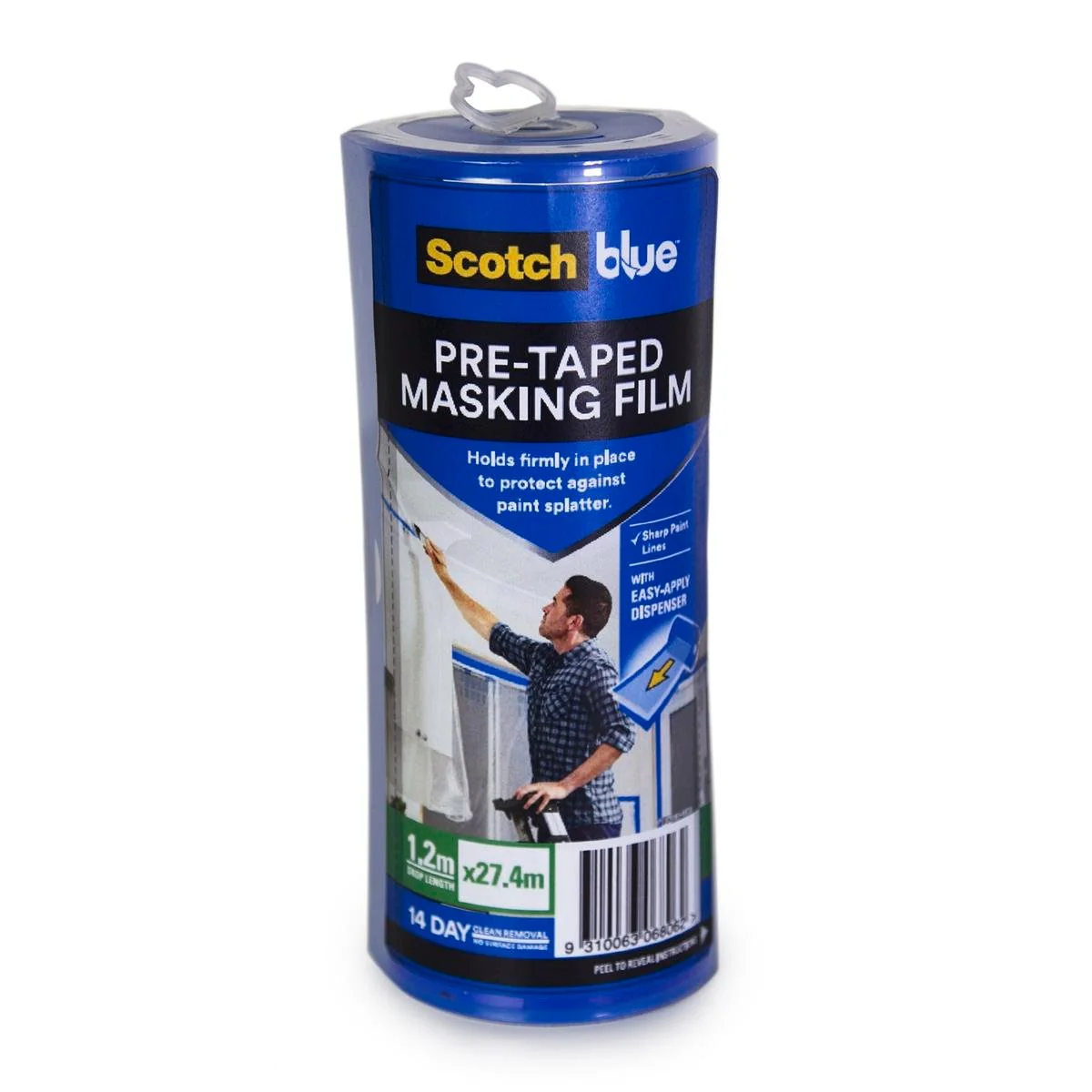 Scotchblue Pretaped Masking Film - 1.2m x 27.4m - Plastic - Static Cling