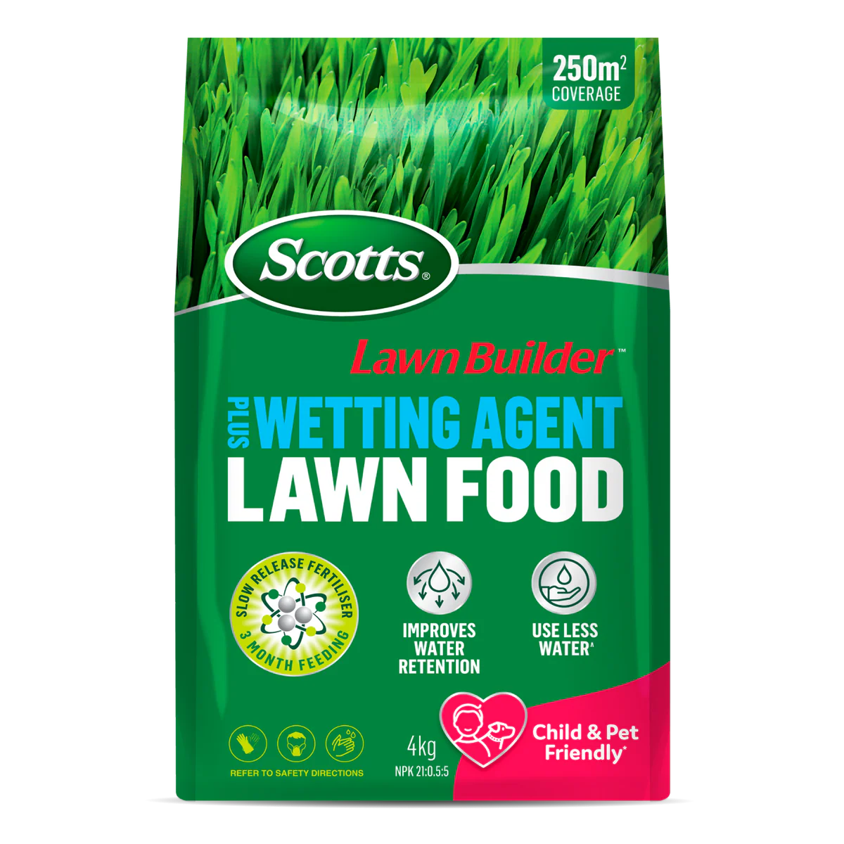 Scotts Lawn Builder - 4kg - Granular Fertiliser - Wetting Agent