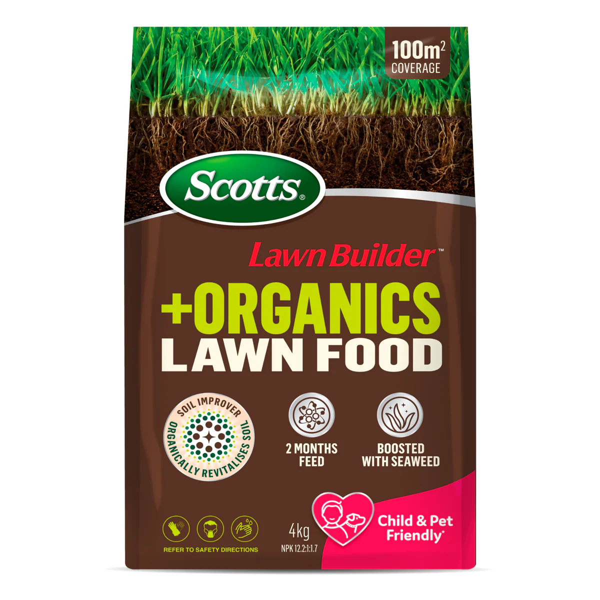 Scotts Lawn Builder - 4kg - Granular - Slow Release + Organics