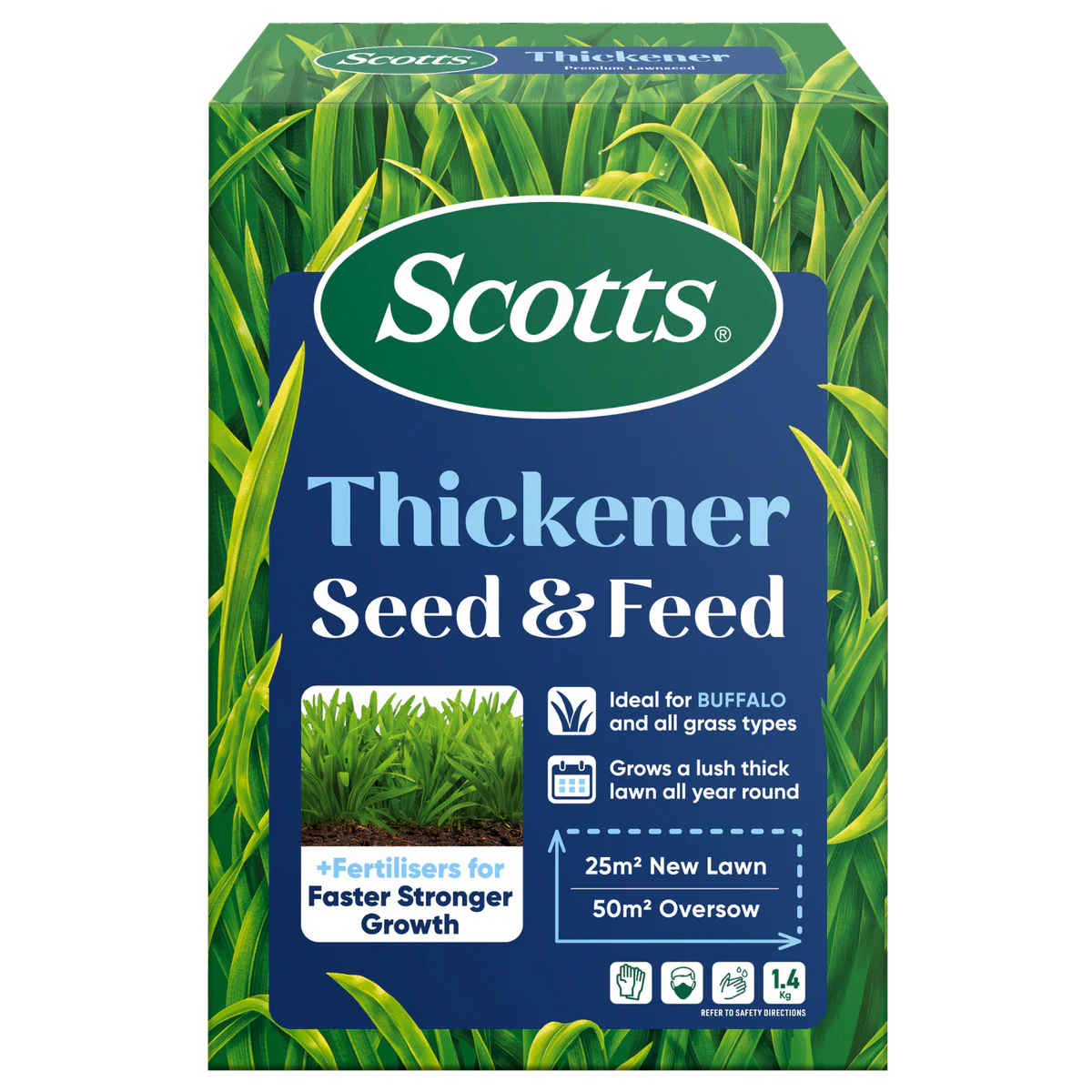 Scotts Lawn Builder Lawn Thickener 1.4kg Seed Fertiliser Drought Tolerant