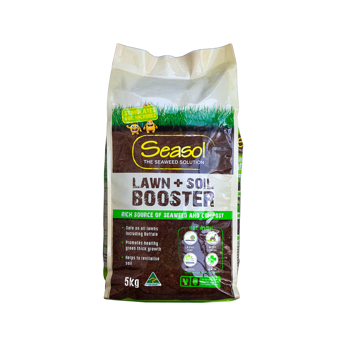 Seasol Lawn Soil Booster 5kg - Natural Granular Treatment - Brown