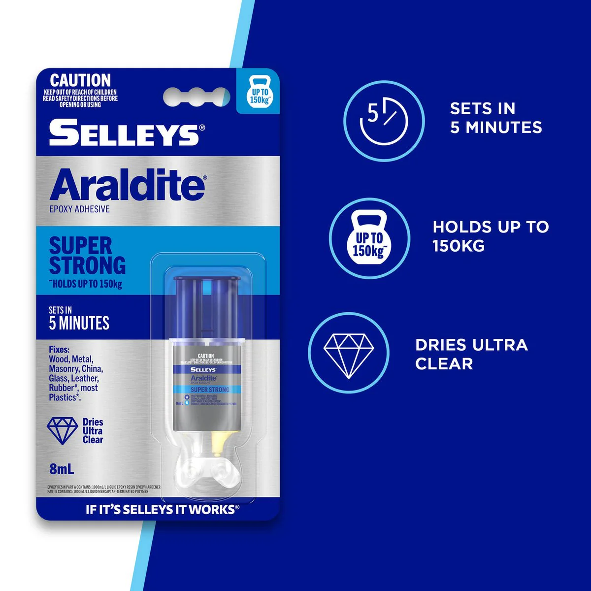 Selleys Araldite Super Strong Epoxy Adhesive 8ml - Fast Setting - Clear - Image 2