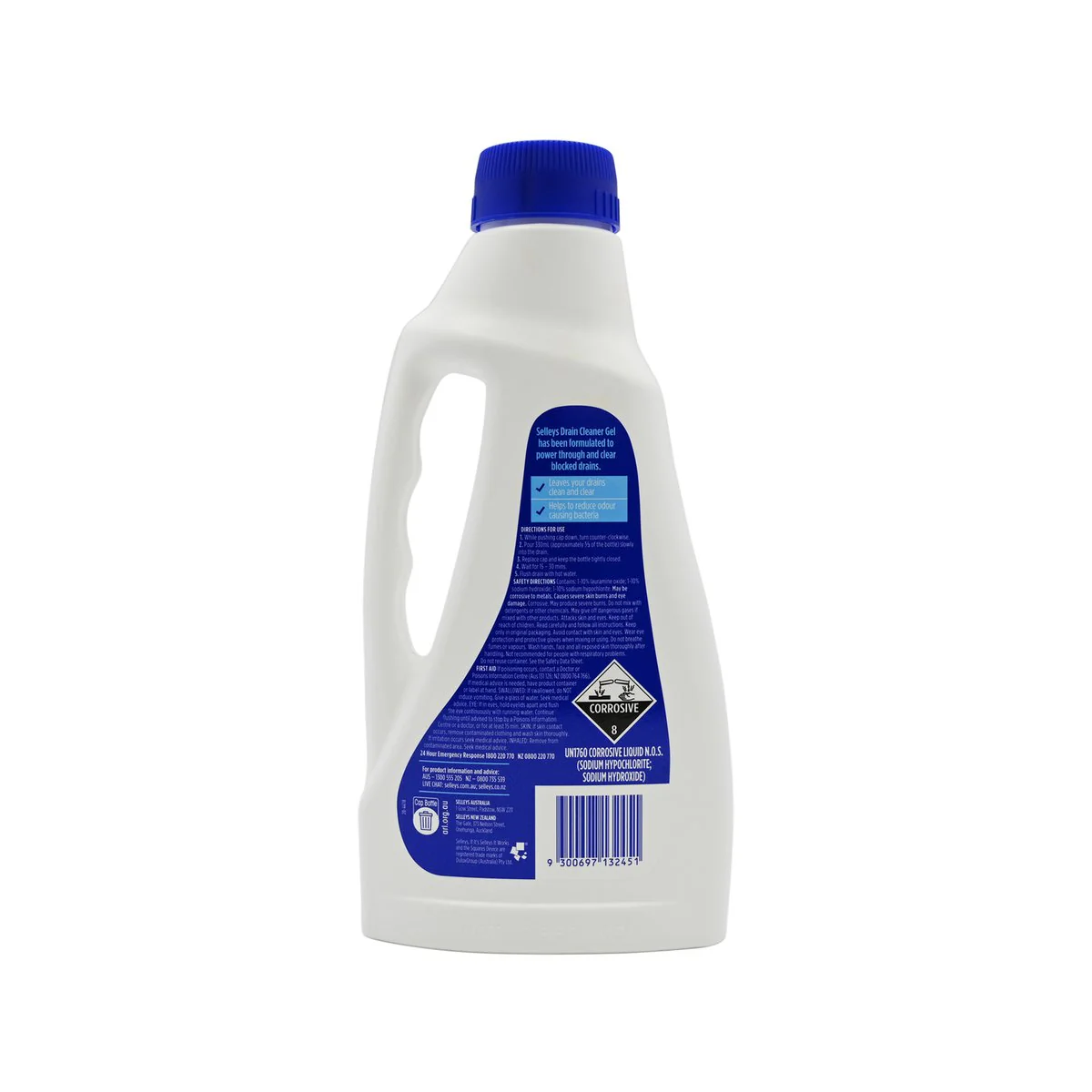 Selleys Complete Clean Power Gel Drain Cleaner - 1L - Clears Blockages - Reduces Odours - Image 2